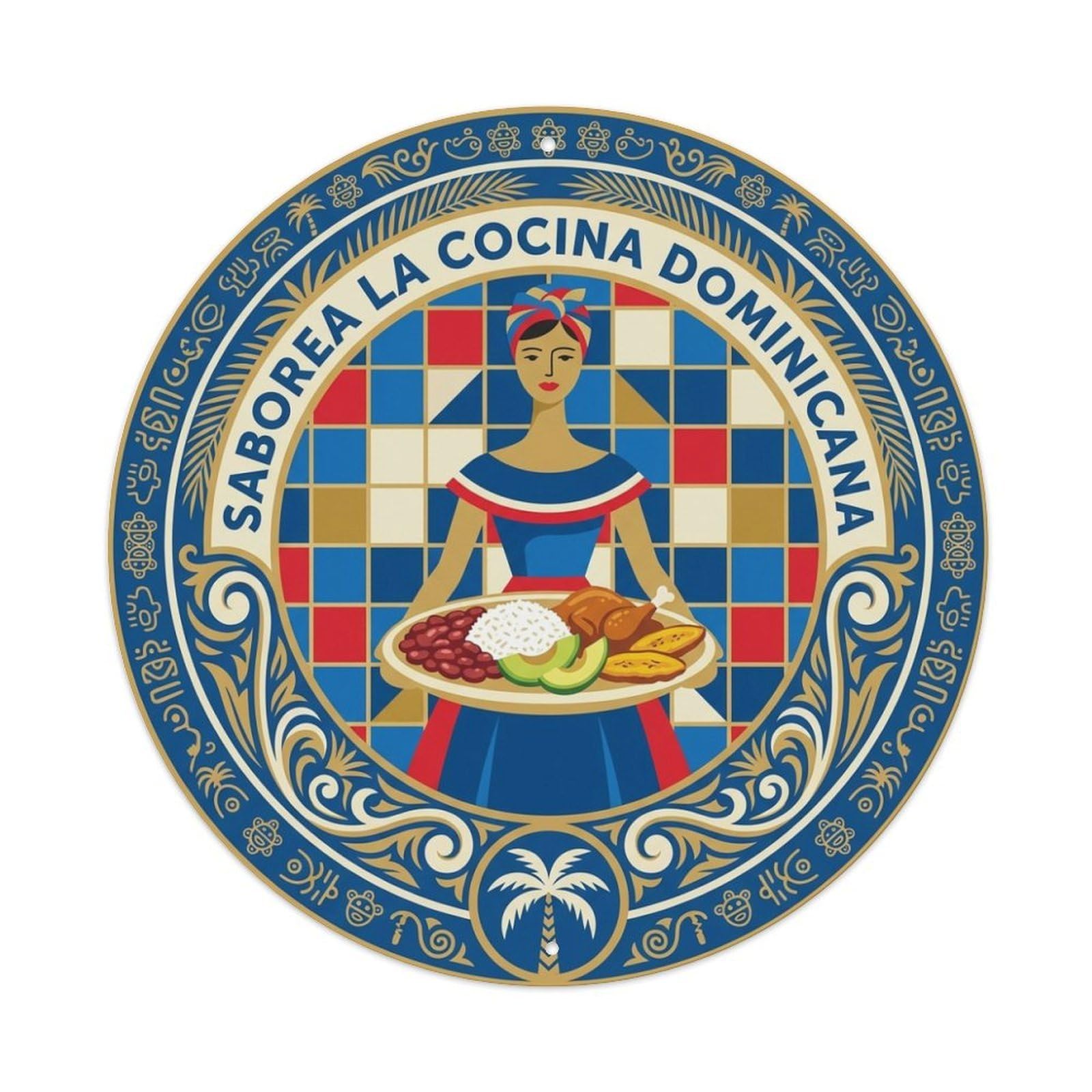 Dominican Cuisine Travel Food La Bandera Metal Tin Sign