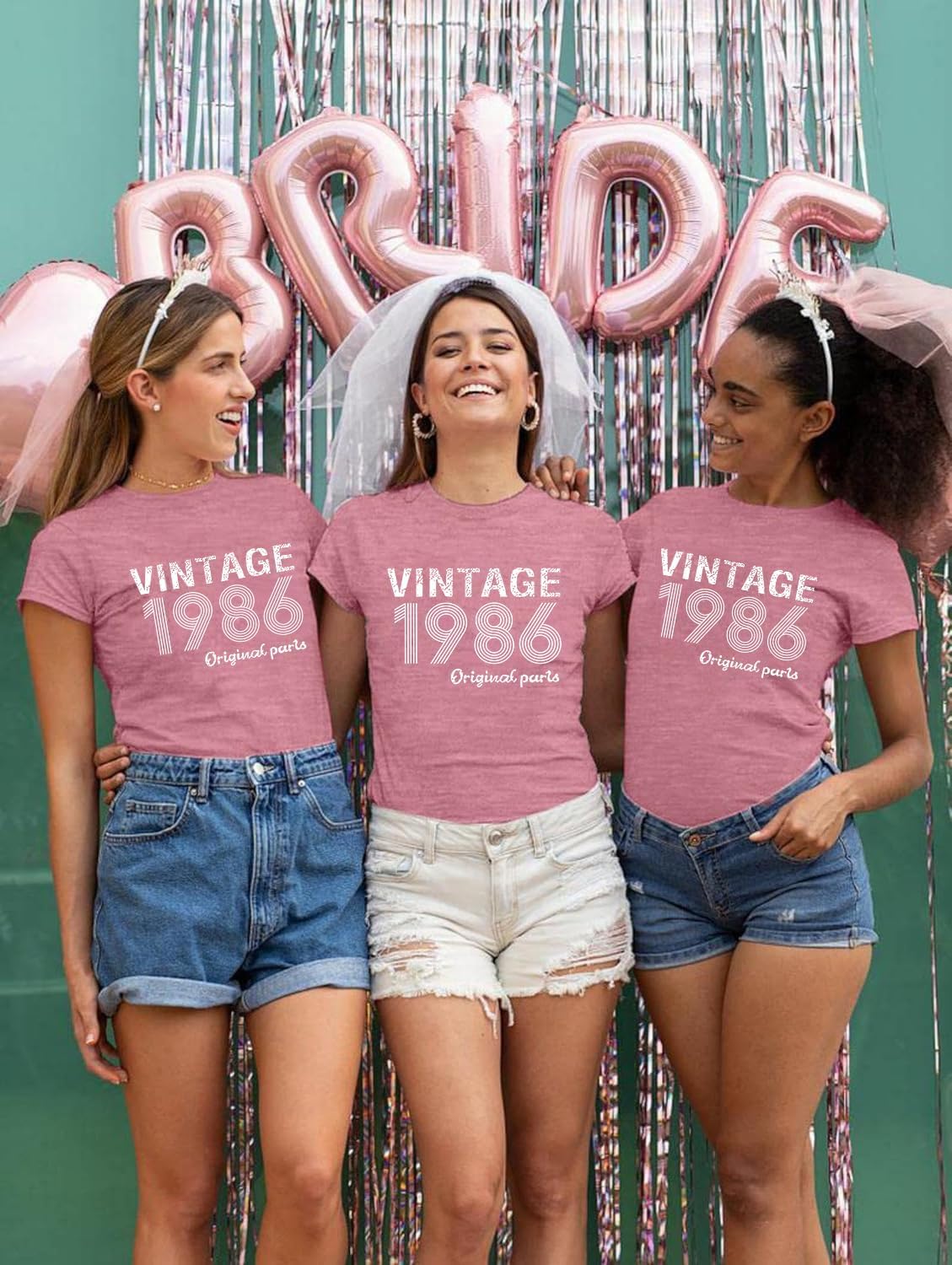 40th Birthday Gift Shirts for Women Vintage 1986 Shirts Retro Birthday Party Top Casual Short Sleeve Tee Tops - Image 5