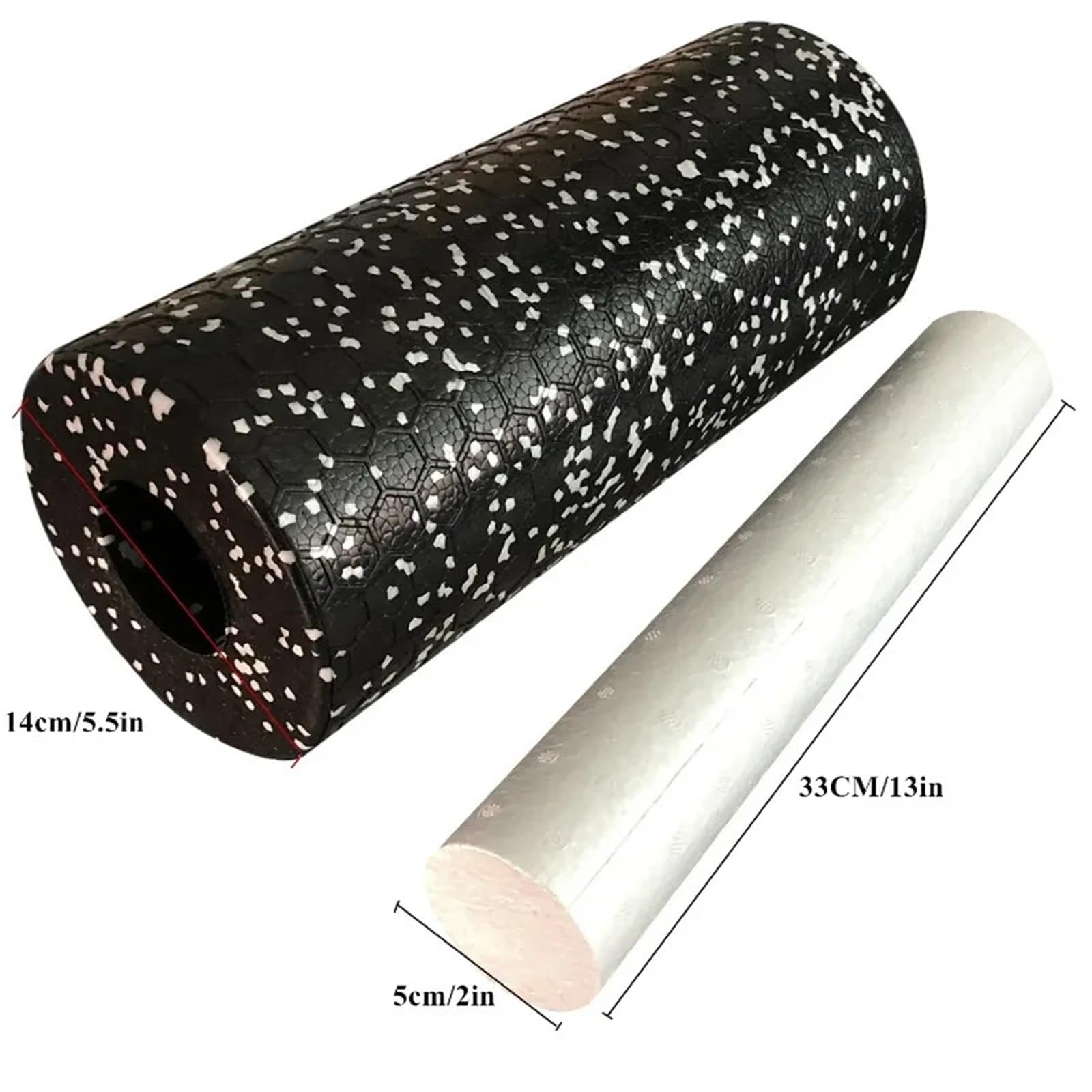 2 pezzi EPP Fitness Yoga Colonna Rullo di schiuma Pilates Palestra Esercizio Gamba posteriore Massaggio del braccio Attrezzature for il fitness Per Sport(33x14cm)