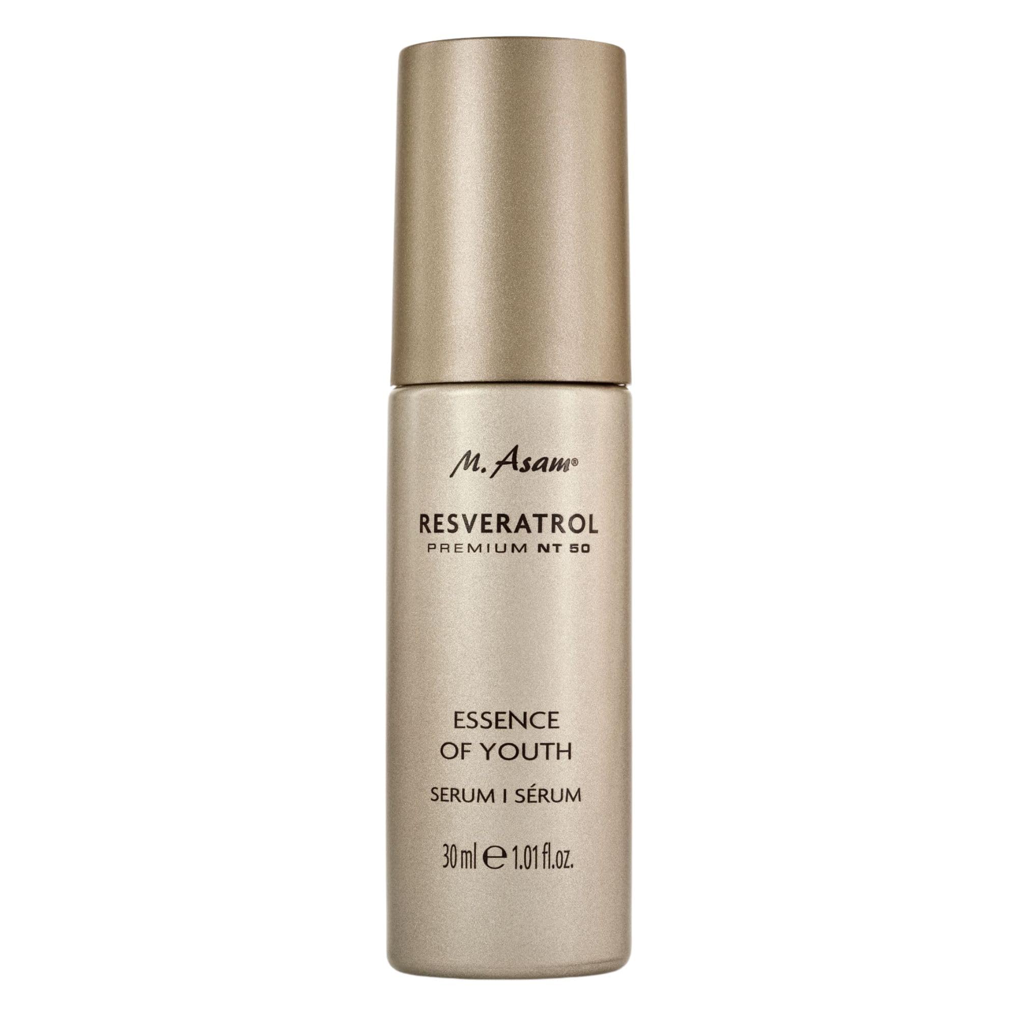 M. Asam RESVERATROL PREMIUM NT50 Essence of Youth Serum (30 ml) – Anti-Aging Serum mit Hyaluron Essenz, strafft die Haut, bewahrt jugendlichen Glow, intensive Gesichtspflege