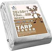 Vista 21 de STARPYNG -Lona verde de 10 mil de 6 x 8 pies, lona de polietileno resistente, impermeable, resistente a los rayos UV, duradera, resistente a