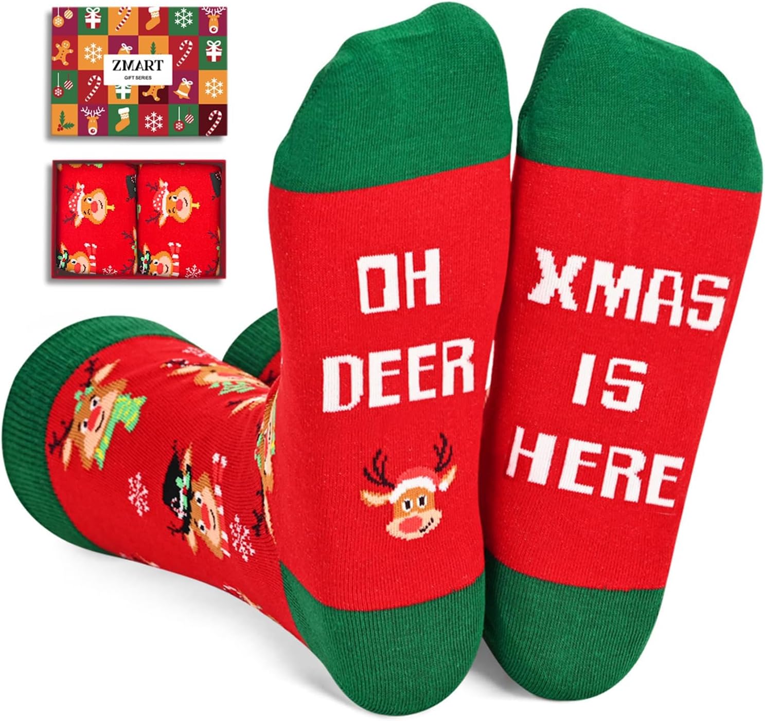 Christmas Socks for Adult - Deer Elf Xmas Movie Gifts, Merry Xmas Stocking Stuffers