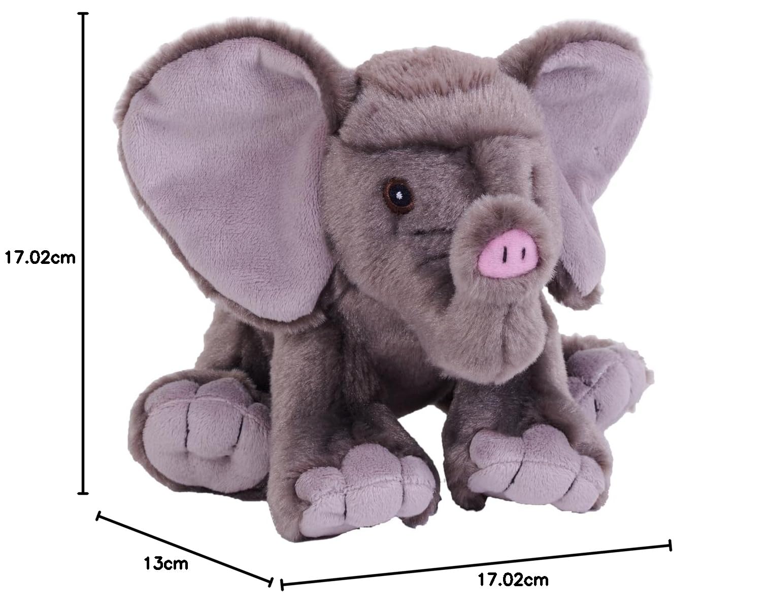Wild Republic Cuddlekins Eco Mini Elefante Africano, Peluche, 20 cm, Giocattolo di Peluche, Riempimento con Bottiglie d'Acqua Riciclate Filate, Ecologico