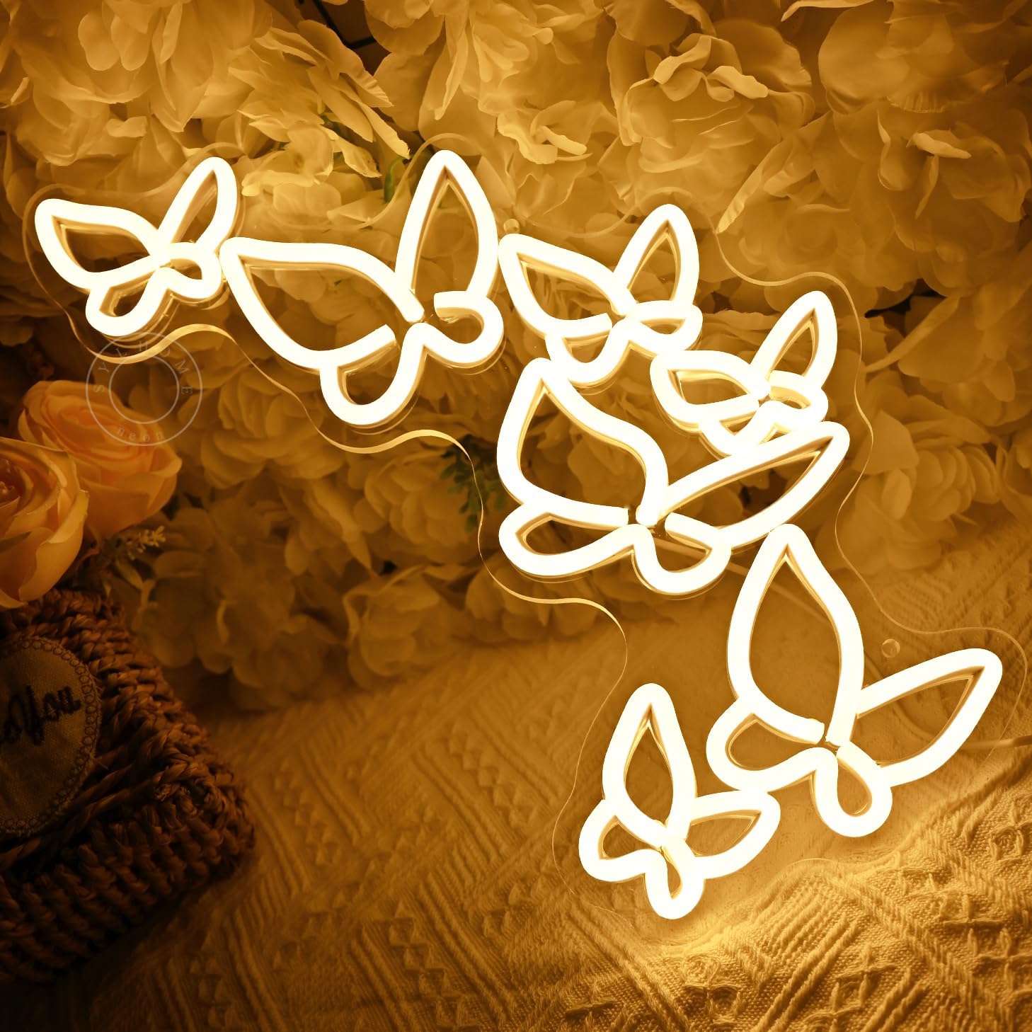 SYLHOME Butterfly Led Neon Light Sign Kids Girls Bedroom Wall Decor Gifts image 4