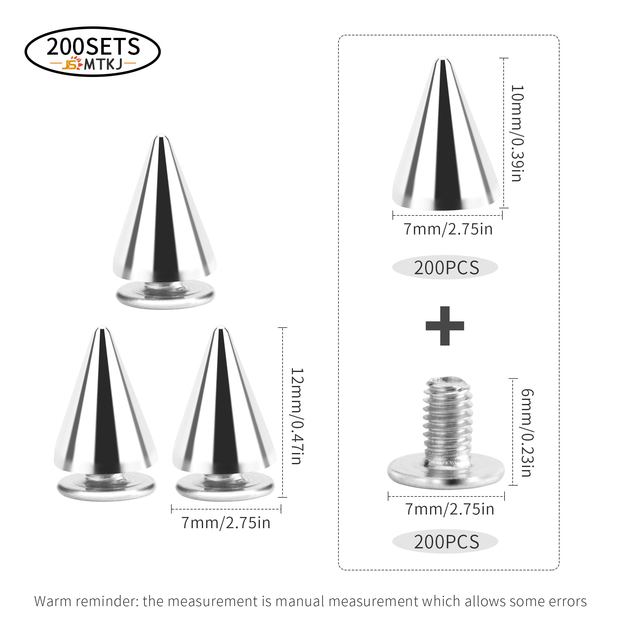 Punte A Cono Rotonde Albero In Metallo Spike Screwback Studs Fai Da Te Artigianato Punk Indumento Rivetti Decorazione Per Vesti Scarpe Accessori - Foto 4