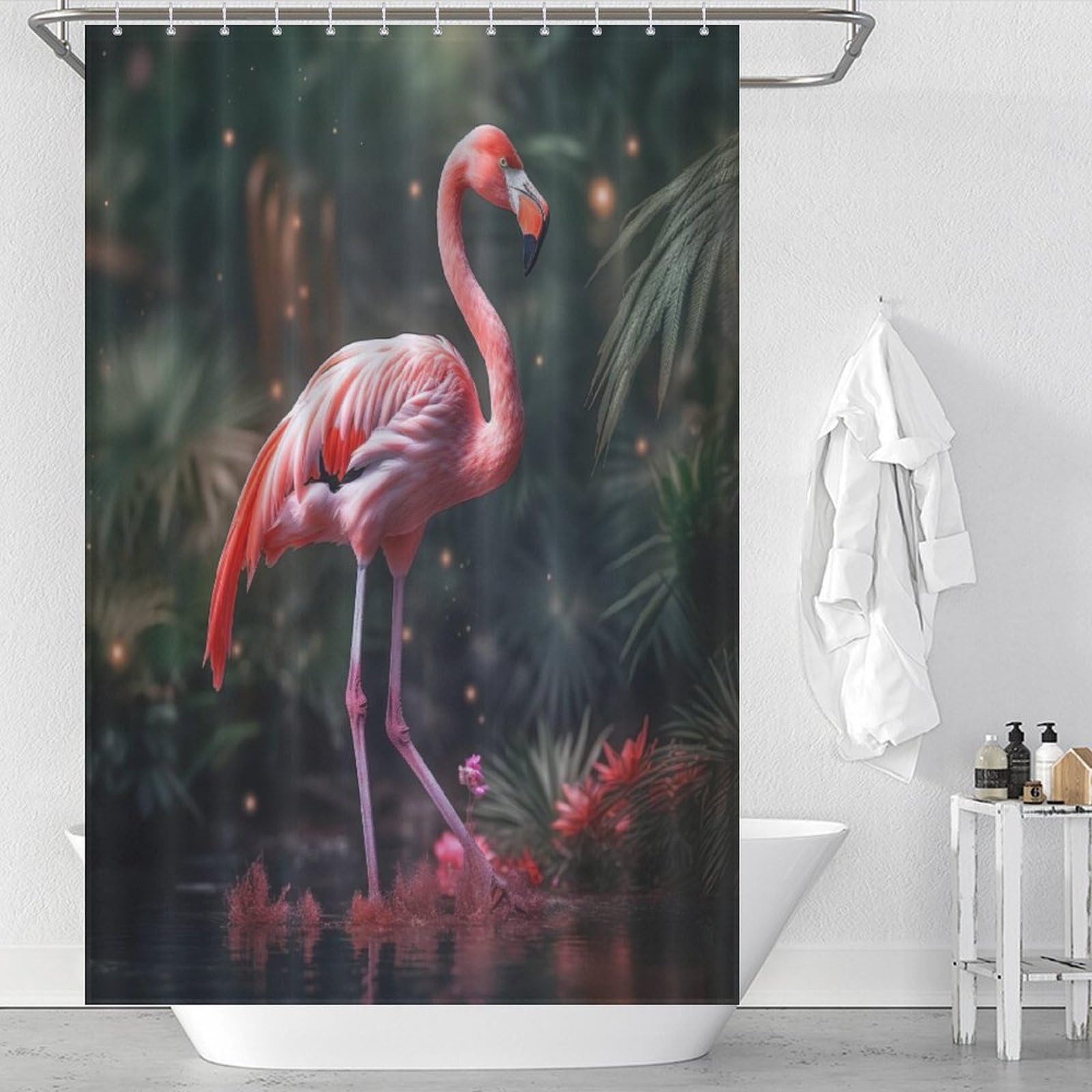 Rideau de douche tissu lavable imperméable et séchage rapide