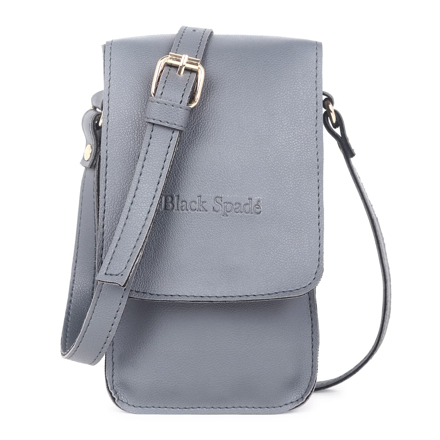 Black Spade Womens Mobile Cell Phone Holder Pocket Wallet Hand Purse Clutch Crossbody Sling Bag (Dark Grey) (B0BDMWCJPT) Amazon Price History, Amazon Price Tracker