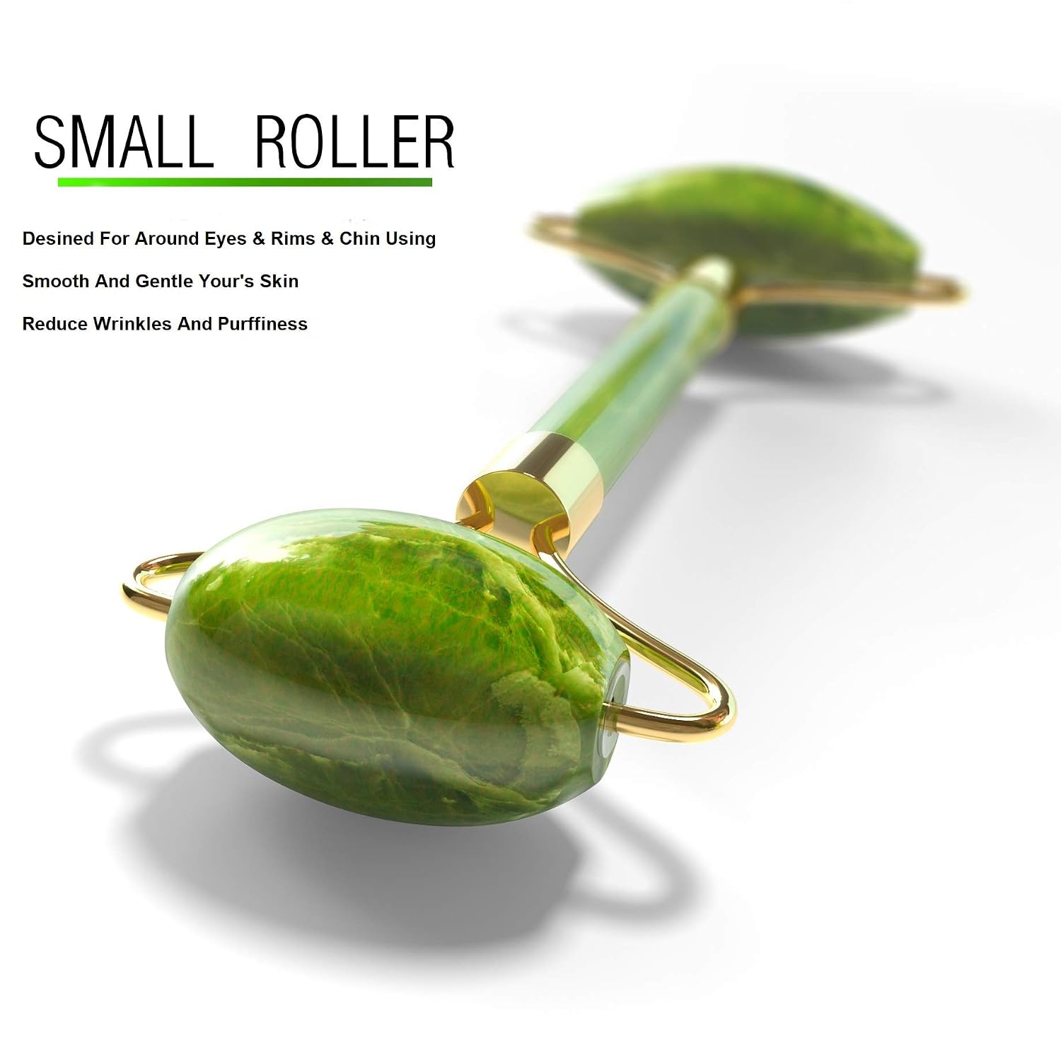 Jade Roller For Face | Facial Skin Massager, Roller With Double Natural Jade Stones | Jade Massager For Face and Neck, Anti Aging Premium Real Natural Jade Stone | Authentic Jade Stone By Noa Store