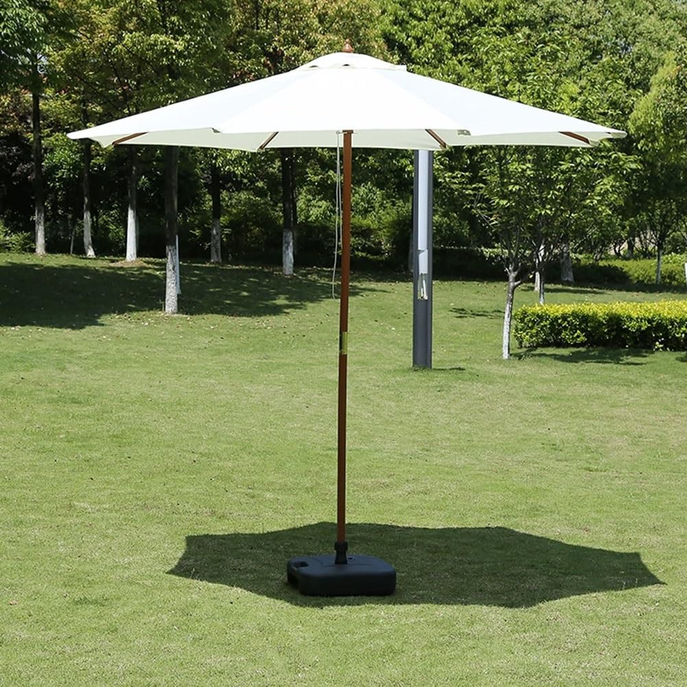 Drewniany parasol tarasowy 270 cm, duży parasol ogrodowy z 8 solidnymi żebrami i otworem wentylacyjnym, wodoodporny baldachim z poliestru do ogrodu, basenu i podwórka