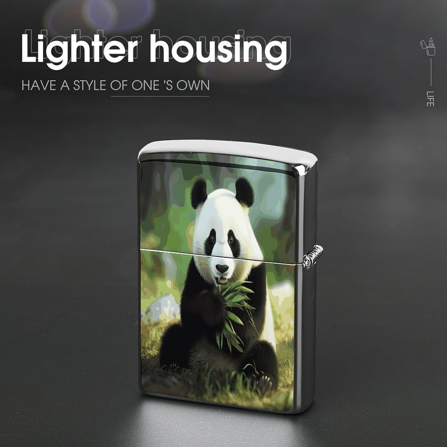 Panda Metal Lighter Case Cover Lighter Sleeve