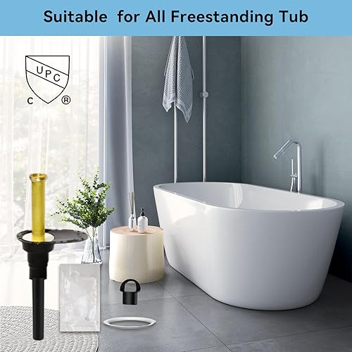 Miniatura 5 de Kit de drenaje de bañera independiente, kits de instalación de drenajes de bañera independientes, kit de drenaje de bañera independiente con