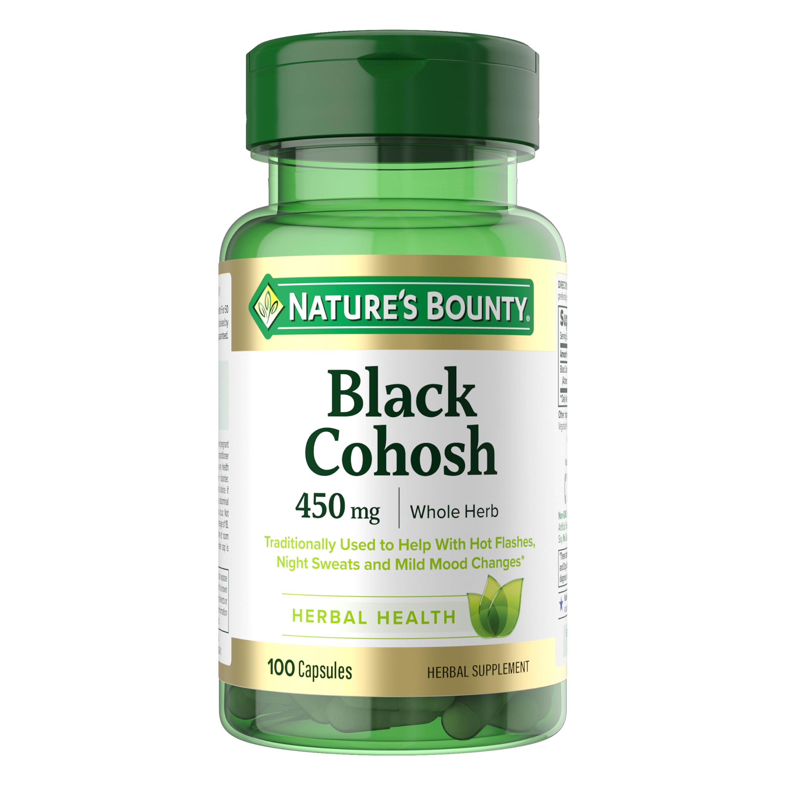 Nature's Bounty Black Cohosh Root Supplement, 450 mg, 100 Capsules