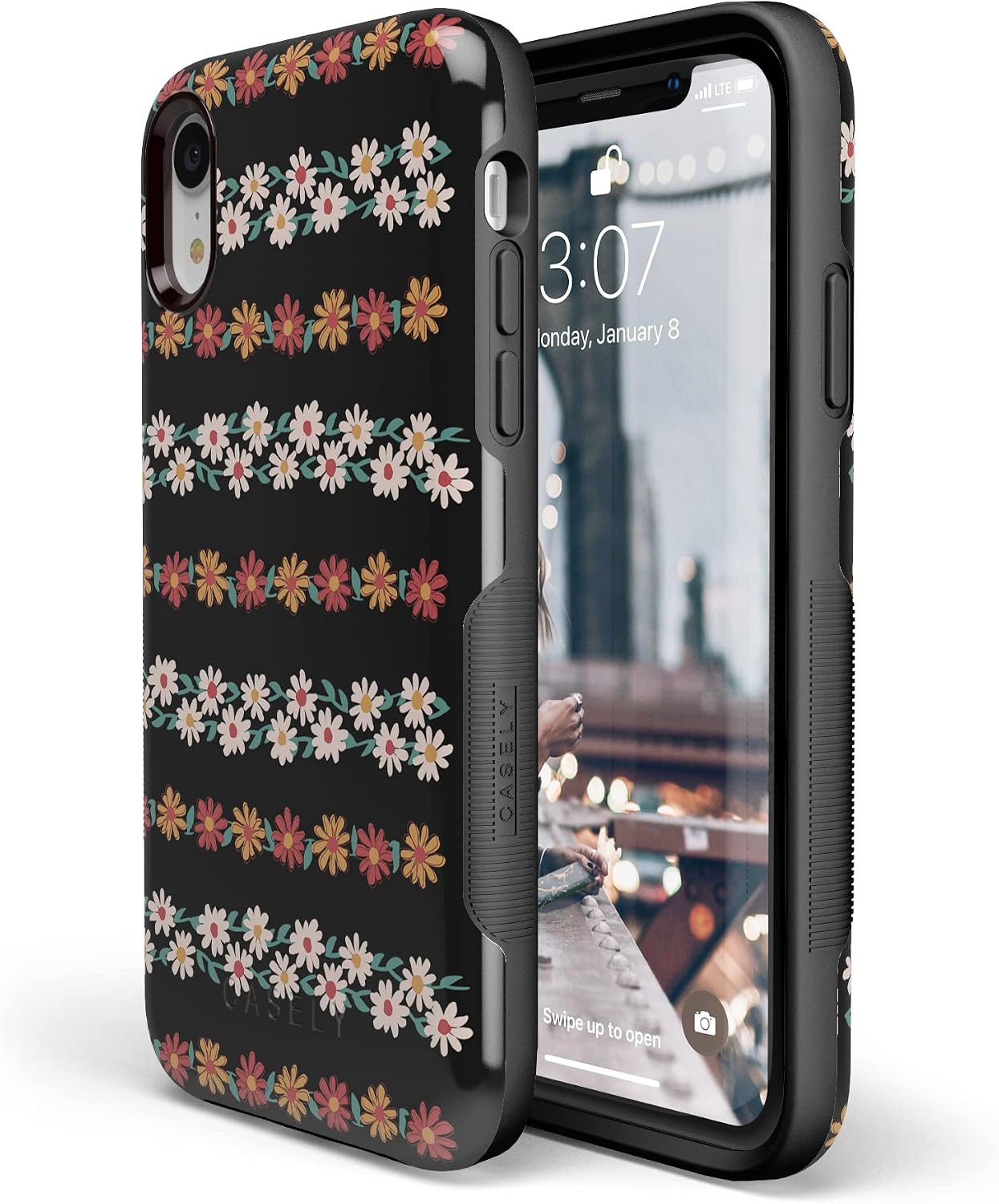 Casely iPhone XR Case | Totally Rad | Daisy Print Floral | Bold Protective Design