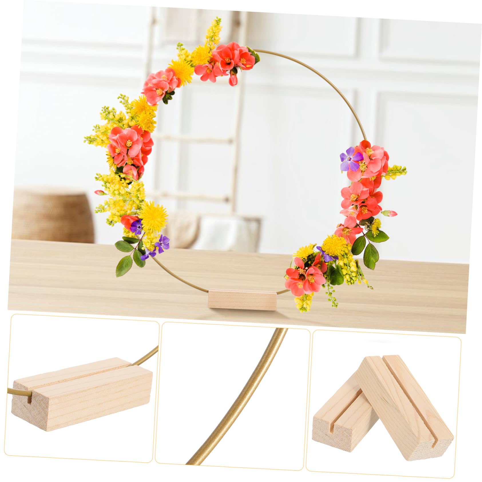 MAGICLULU 10 Unidades de Aros de Macramé para Centros de Mesa, Aros Metálicos Redondos de 30 CM con Base de Madera, Decoración Versátil para Bodas, Fiestas y Proyectos Artesanales