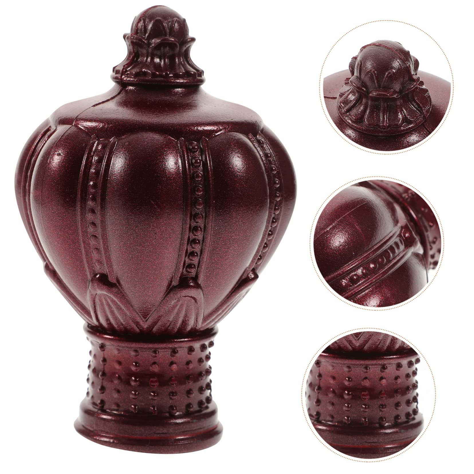 LIFKOME 2Pcs Plastic Curtain Rod Ends Stylish Curtain Rod Fittings for Home Decor Accessories for Rods for Bedroom Apartment Dorm Use