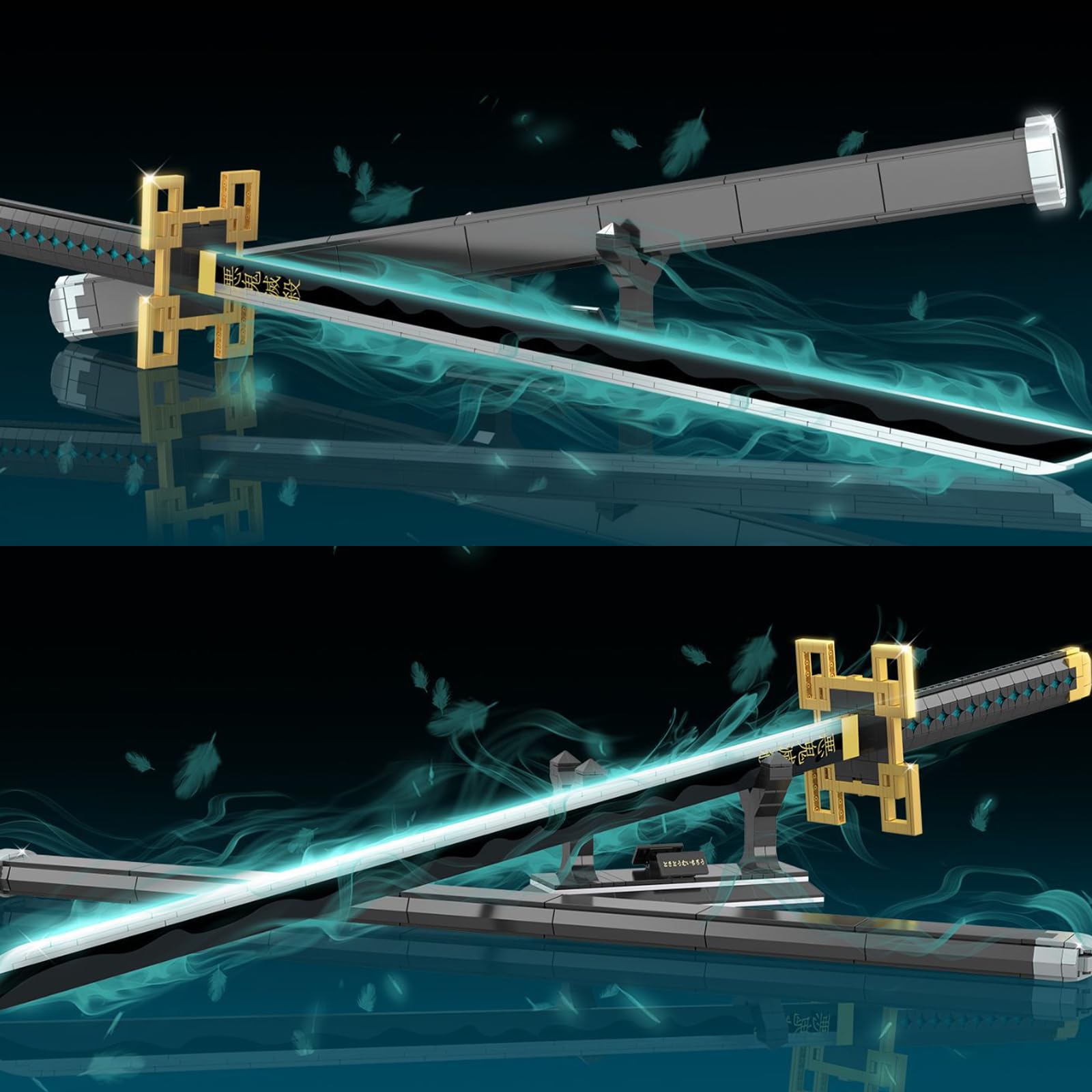 Katana Demon Slayer Set da Costruzione, 100 cm Tokito Muichiro Spada Demon Slayer con Fodero e Supporto, Cosplay Animation, Anime Fans da Collezione Idee Regalo per Bambini e Adulti (771 Pezzi)