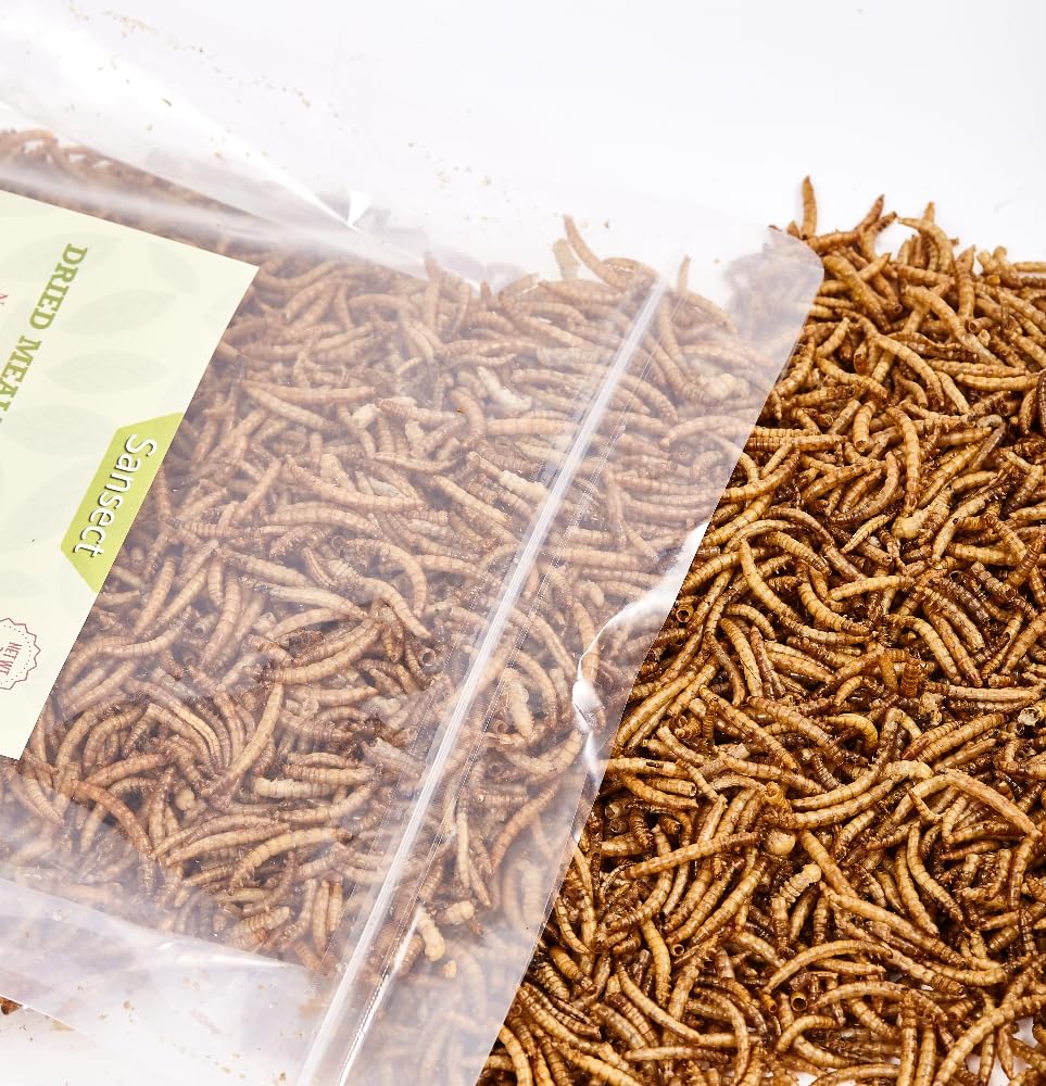 SANSECT 2,3 kg di vermi secchi per polli, anatre, uccelli selvatici, cibo per rettili | Dolcetti ad alto contenuto proteico, 100% naturali, non OGM, per polli, anatre, tartarughe e rettili e galline ovaiole