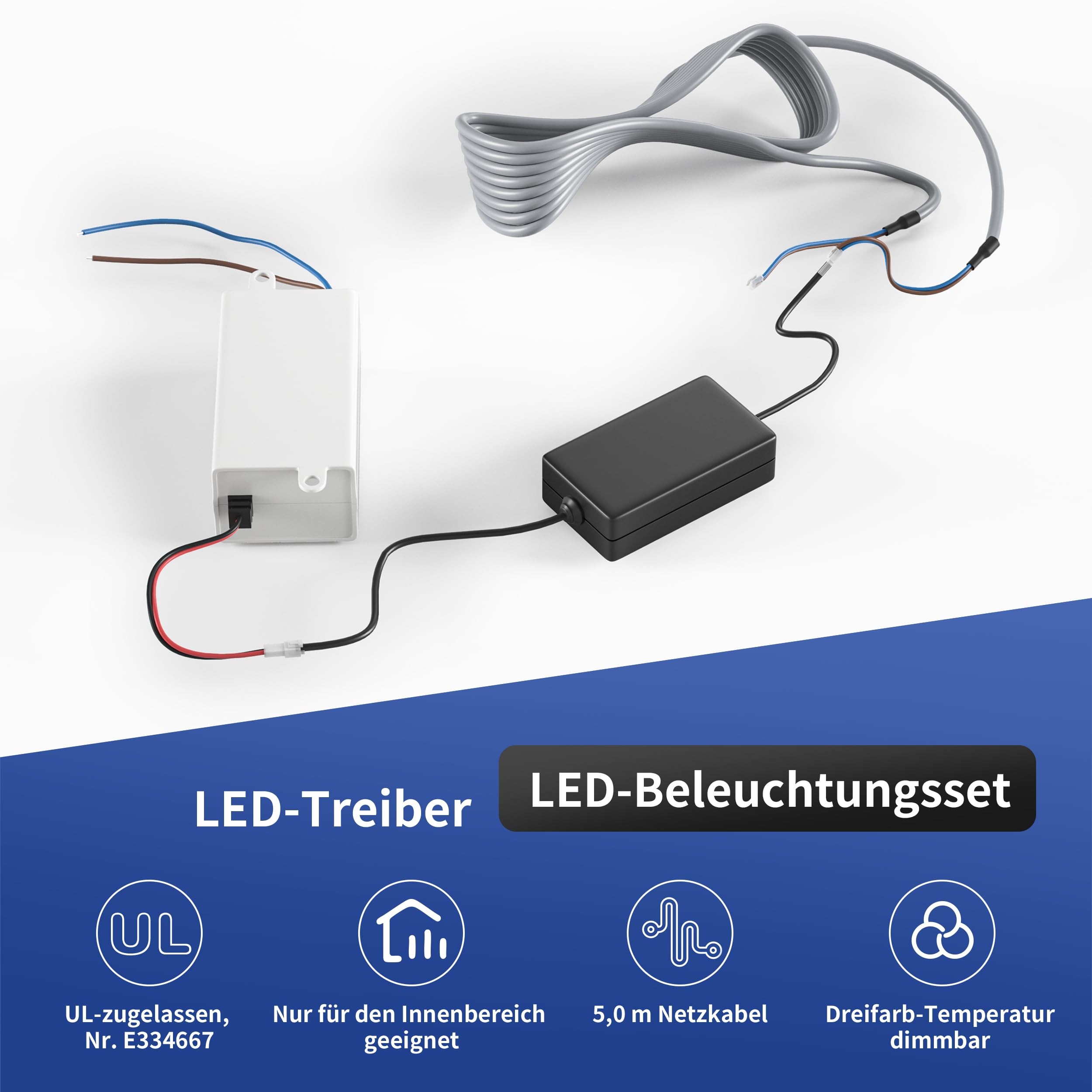 Nicho de pared de acero inoxidable con LED, nicho de ducha con iluminación para almacenamiento de baño, empotrable, con ajuste de temperatura de color, 30 x 30 x 10 cm, color blanco