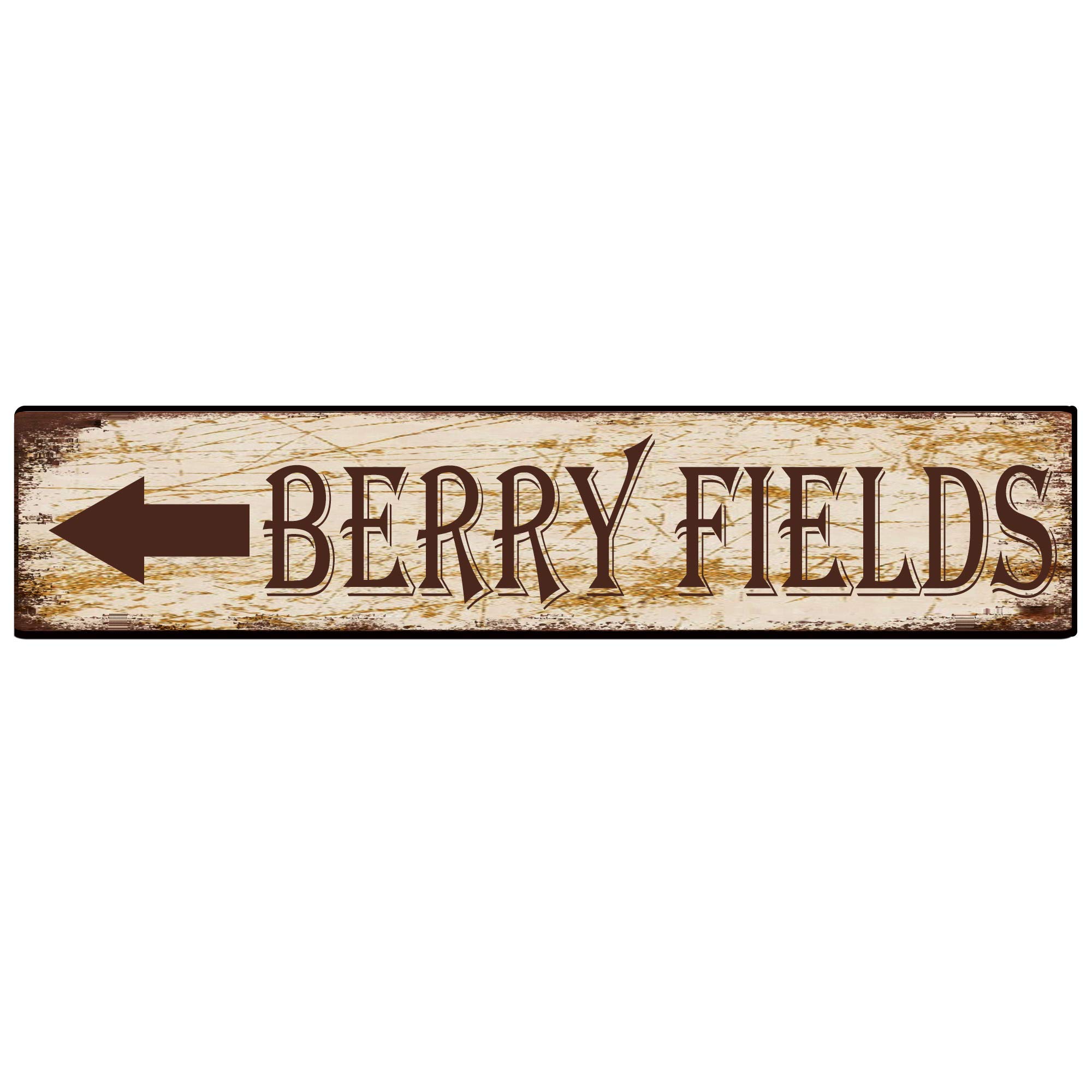 Berry Fields Retro Tin Signs Aluminum Metal Sign for Kitchen Home Garden Wall Bar Cafe Decor 4x16 Inch