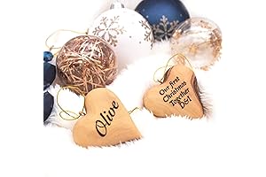 Personalized First Couples Ornament | 3d Wooden Heart Siblings Names Ornament | Heart Shaped Ornament