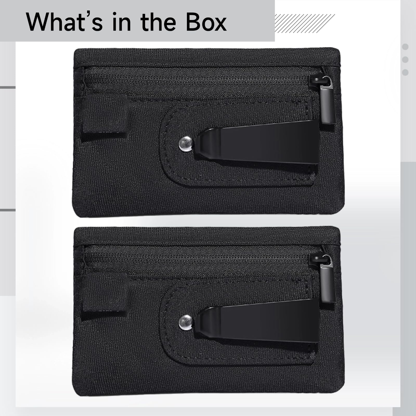 Generisch 2 marsupio da viaggio con clip nascosta, con clip nascosta, con chiusura lampo e scomparti per carte di credito, tasca segreta per viaggi all'aperto