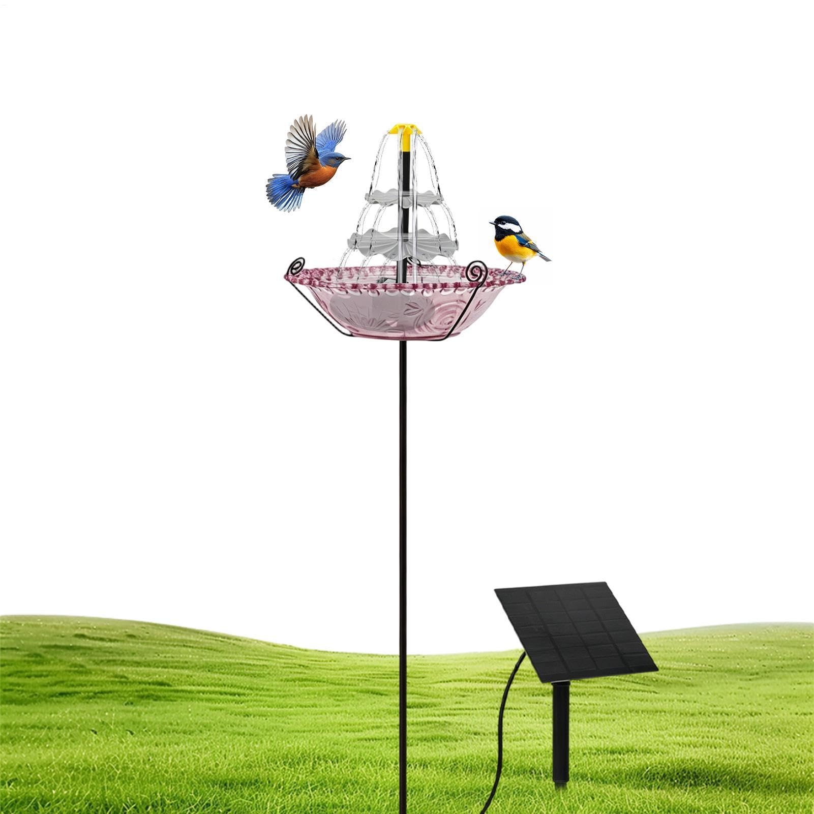 Generisch Vogeltränke mit Solar-Springbrunnen,Spatzen-Tränke | Gartendeko Spatzenbad - für Gärtner und Naturliebhaber, Hinterhof, Terrasse, Deck, Hof, Rasen, Vorgarten, Balkon, Park und Schule