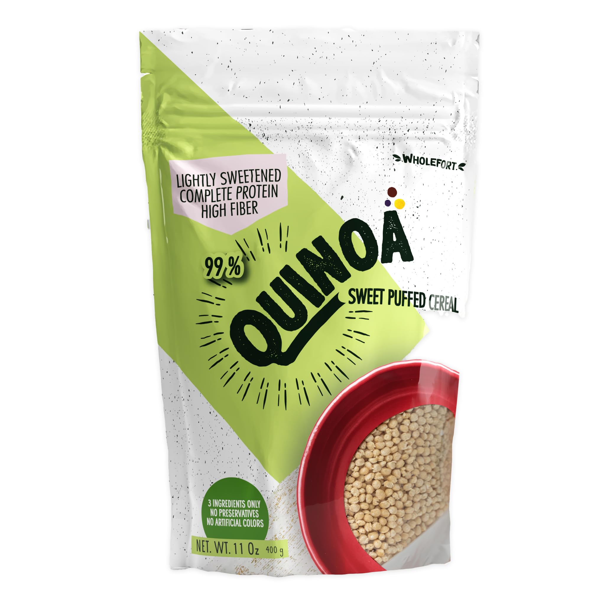 Wholefort Süß geschwollenes Quinoa-Getreide – nur 3 Zutaten: Quinoa, Maca und Panela [9 Unzen] vegan, GVO-frei, glutenfrei, mehr Energie, mehr Fokus