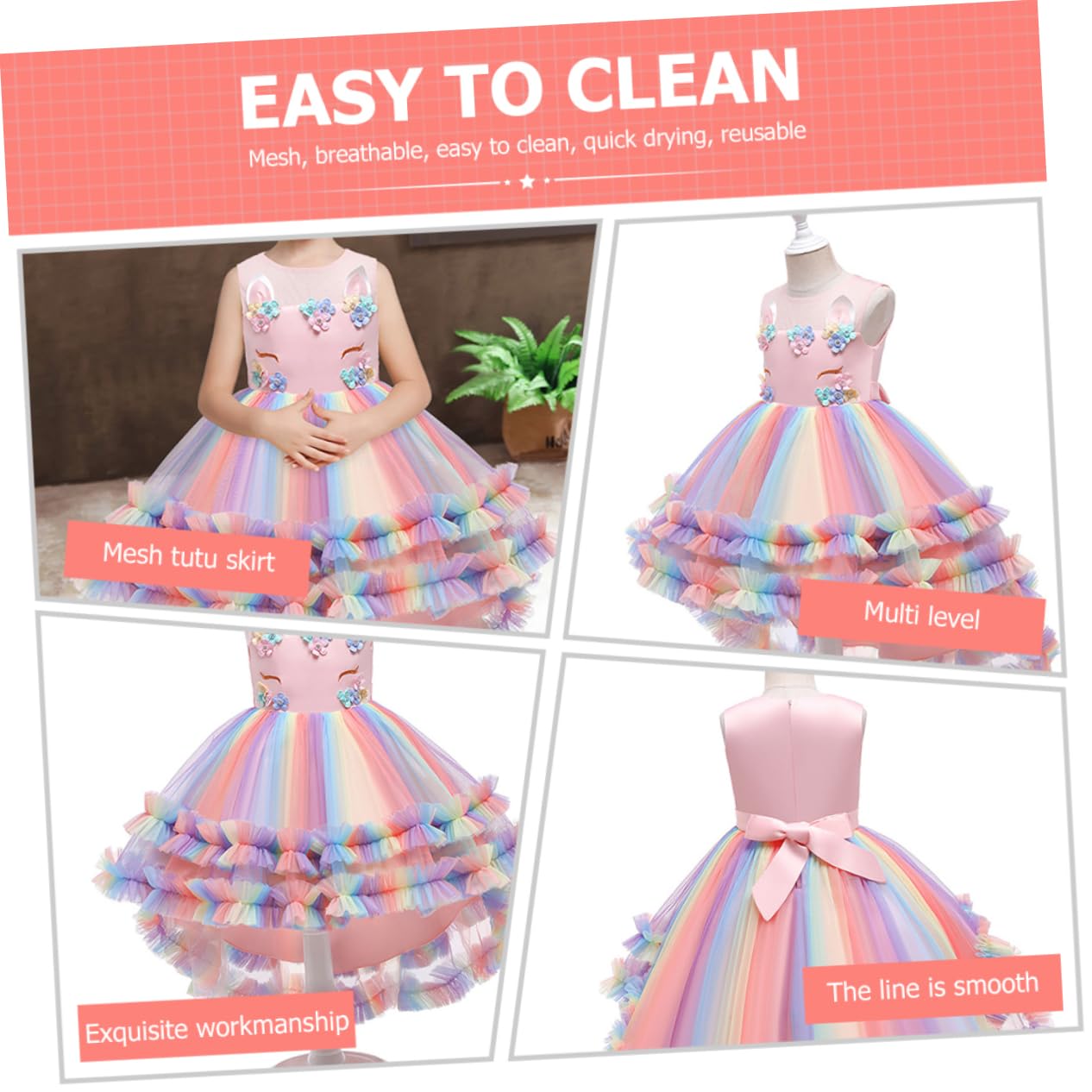 LIFKOME tutù Gonna di Garza per Bambini Costume Cosplay per Feste Abito di Tulle Sottoveste Abito da Festa di Compleanno Vestito di Paillettes per Le Ragazze Cosplay Cotone Rosa