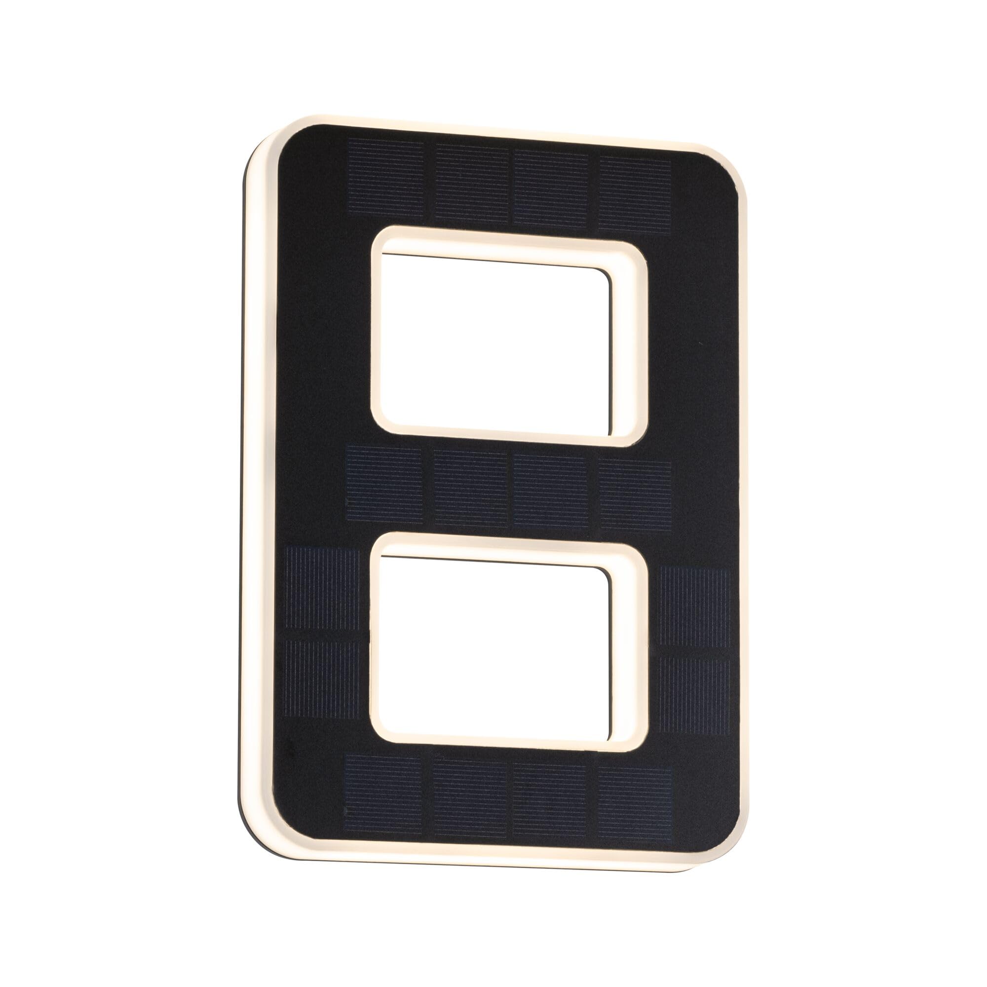Paulmann 79849 LED Solar House Number 8 IP44 Warm White Replaceable Battery incl. 1x0.2 watt Solar luminaire Black Solar lamp Plastic Solar Light 3000 K