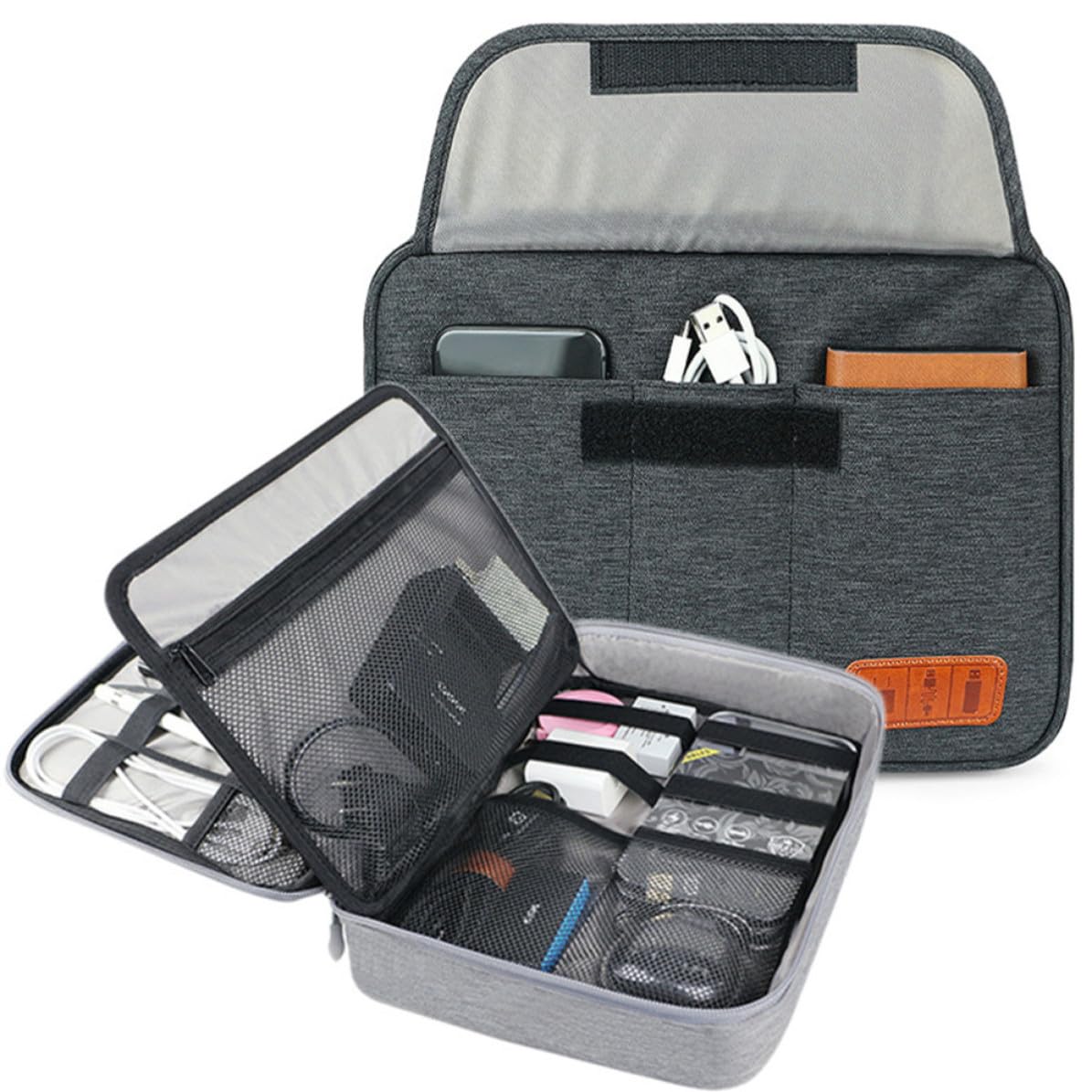 OSALADI Borsa Organizer per Cavi da Viaggio Grande Capacità in Poliestere Doppio Strato e Tasche per Cellulare per Viaggi