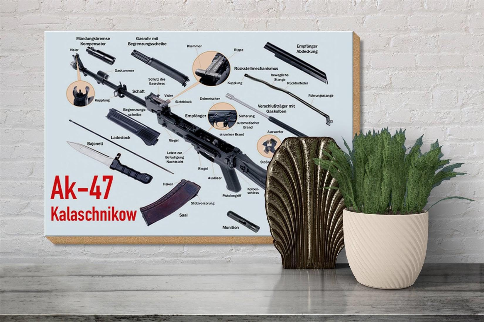 Targa Metallica Vintage Kalaschnikow AK47: Decorazione Da Parete 20x30 Cm