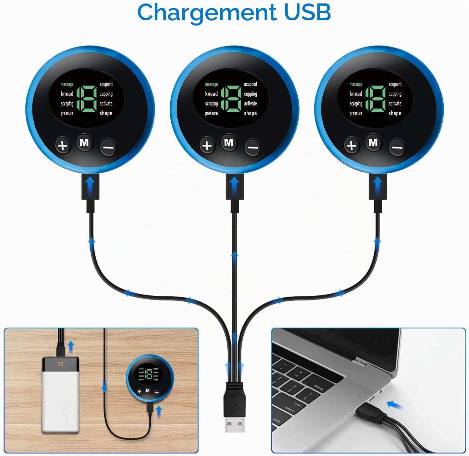 Électrostimulateur pour abdominaux, électrostimulateur musculaire, stimulateur EMS, ceinture tonifiante abdominale USB, ceinture abdominale pour des muscles abdominaux minces et toniques, abdomen/bras