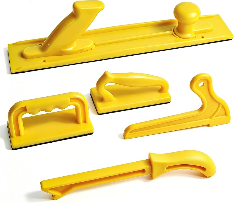 Push Block and Push Stick Set for Table Saws, Router Tables, Band Saws & Jointers, Safety Woodworking Pusher Reduces Kickback