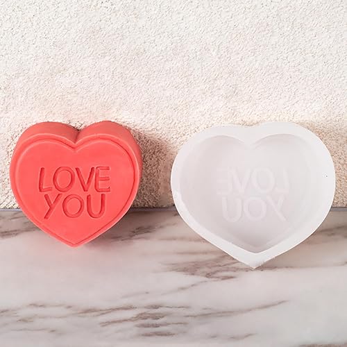 2 moldes de silicona en forma de corazón para el día de San Valentín, moldes de chocolate para jabón, azúcar, manualidades, fabricación de cera,