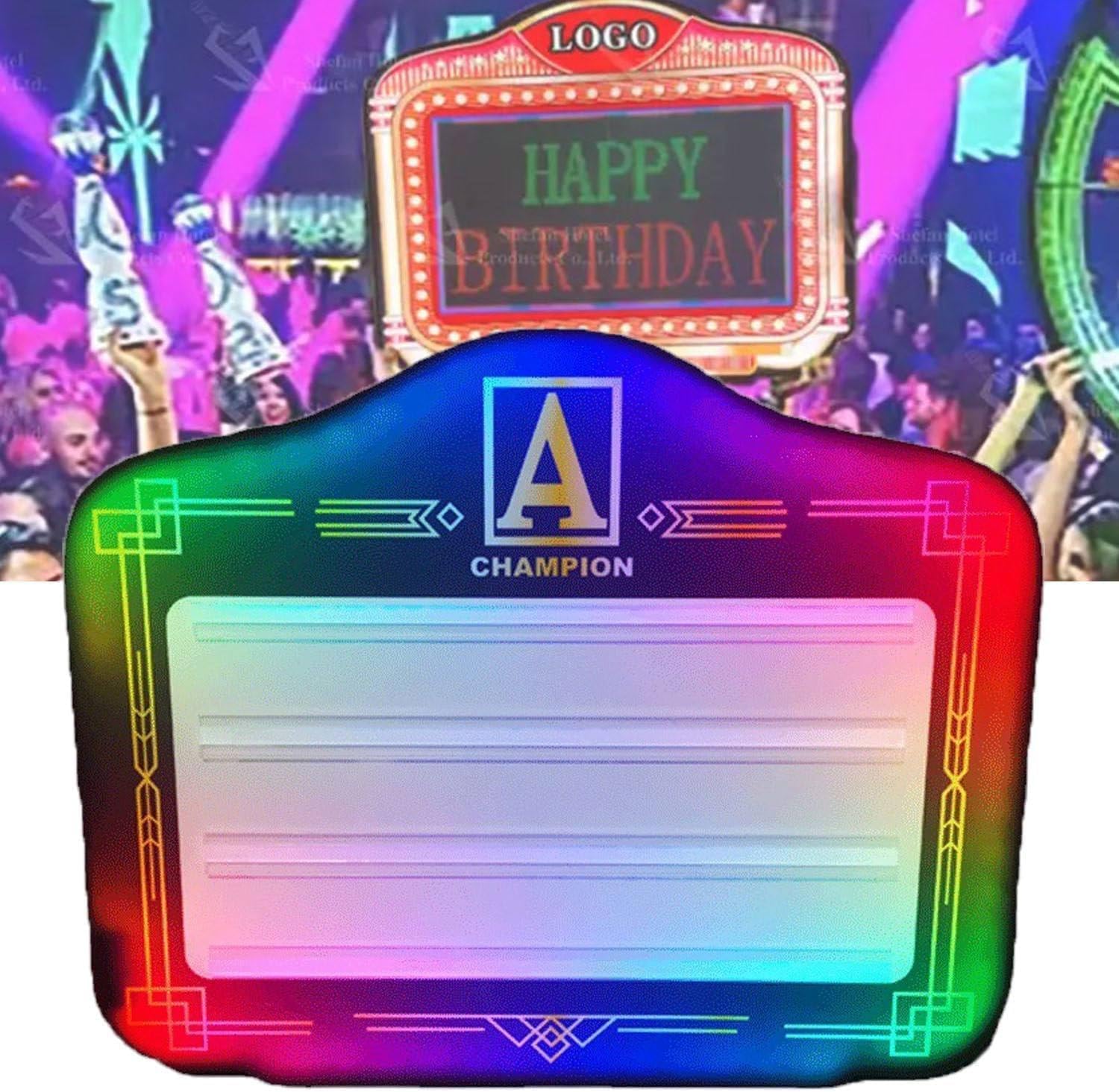 Handheld LED Letter Bottle Presenter,VIP Bottle Service Sign,Custom Nightclub Bottle Service Sign Display Lights,with Light Remote Control, Multiple Color Change B
