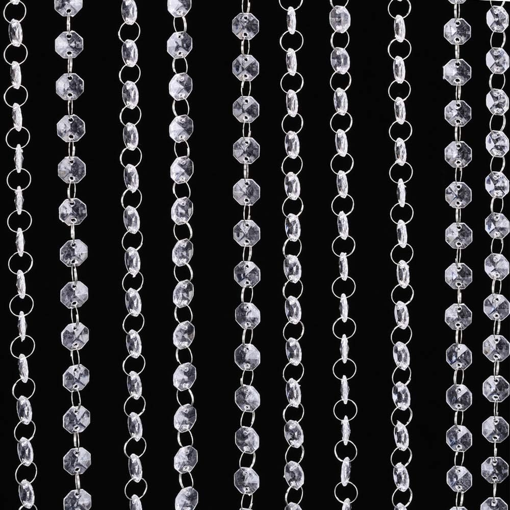 GREEN FABWOOD 33 Feet Acrylic Crystal Garland Hanging Diamond Chandelier Wedding Party Table Decoration