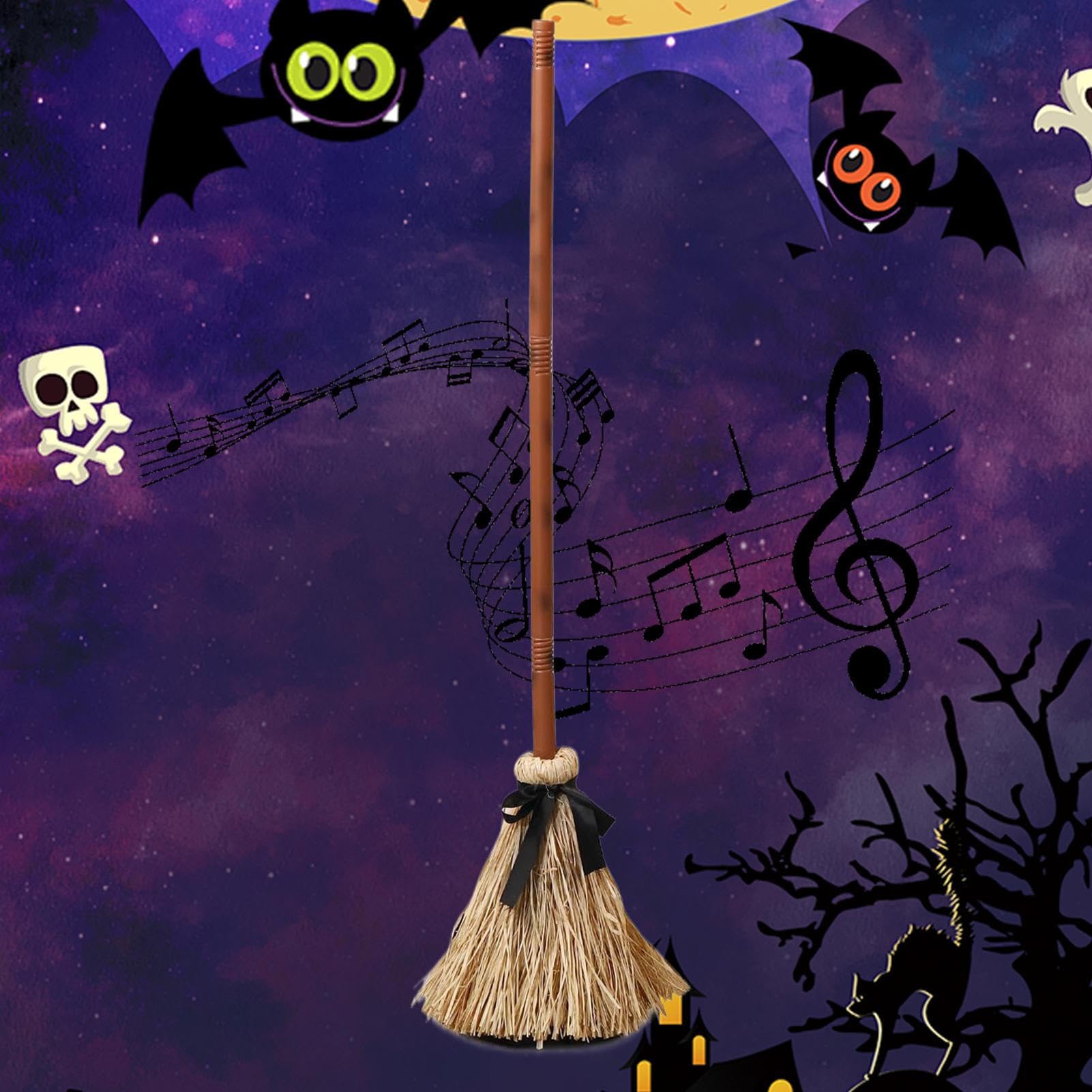 Miotła na Halloween Rustykalne Animowane Dekoracje Na Halloween Rekwizyty