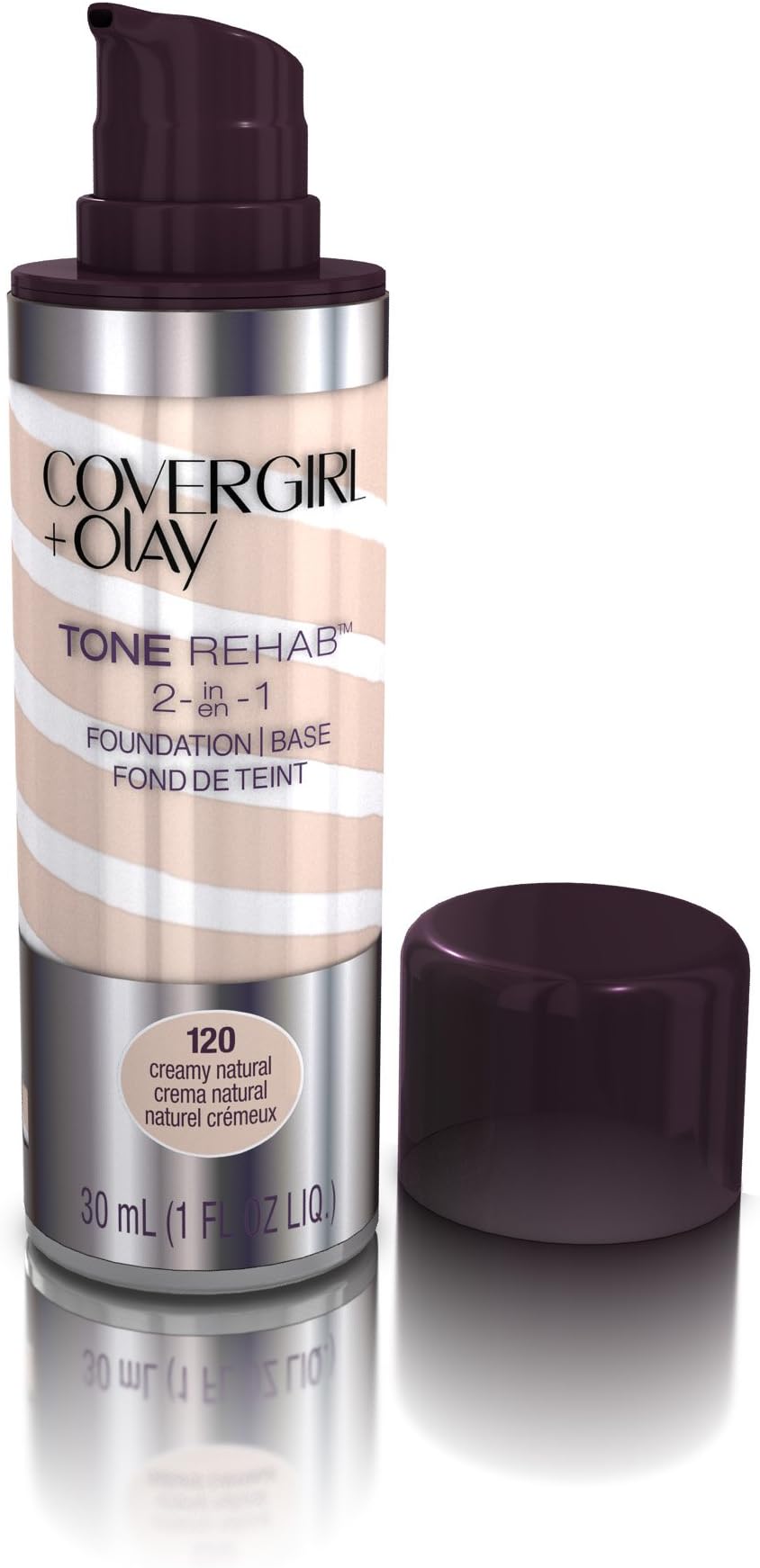 OlayCOVERGIRL and Tonerehab 2-In-1 Foundation, Creamy Natural 120, 1 Fluid Ounce