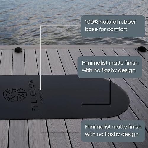 Miniatura 6 de FFLLOOWW BODY & SOUL Tapete de yoga antideslizante de alta calidad para entrenamiento en casa, gimnasio en casa, yoga y pilates, incluye correa