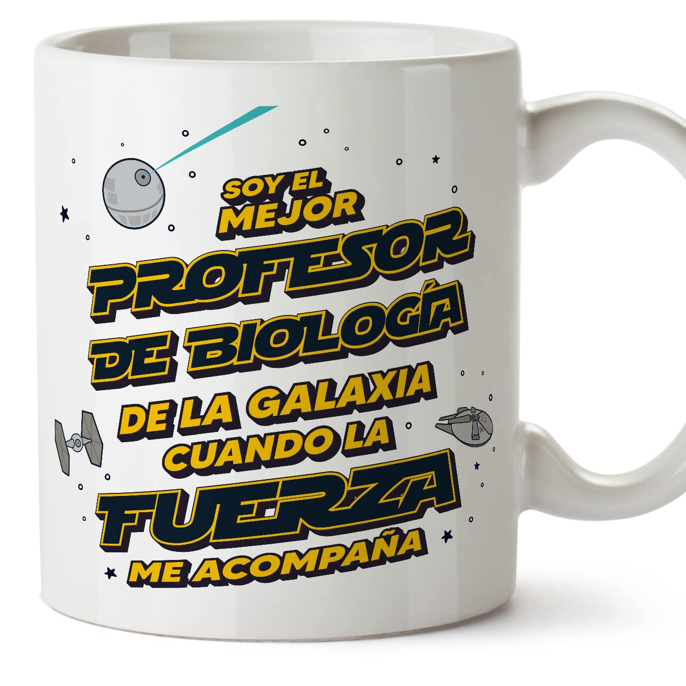 MUGFFINS Tazas para JEFE hombre - En Español - Mejor de la Galaxia Cuando Fuerza me Acompaña - 11 oz / 330 ml - Regalo original y divertido — view 463