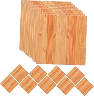 KOMBIUDA 18Pcs Piso De Casa De Bonecas Enfeites De Piso Em Miniatura Placa De Piso De Madeira Em Miniatura Telhas De Piso Em Miniatura Miniaturas Acessórios Para Casa Casa De Bonecas De