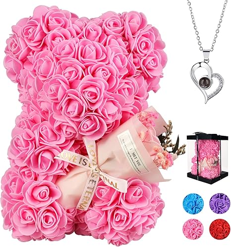 Oso de peluche con rosas y flores, regalo para el dĂa de San ValentĂn para ella, regalos para novia, regalos para ella, regalos románticos para Oso de peluche con rosas y flores, regalo para el dĂa de San ValentĂn para ella, regalos para novia, regalos para ella, regalos románticos para