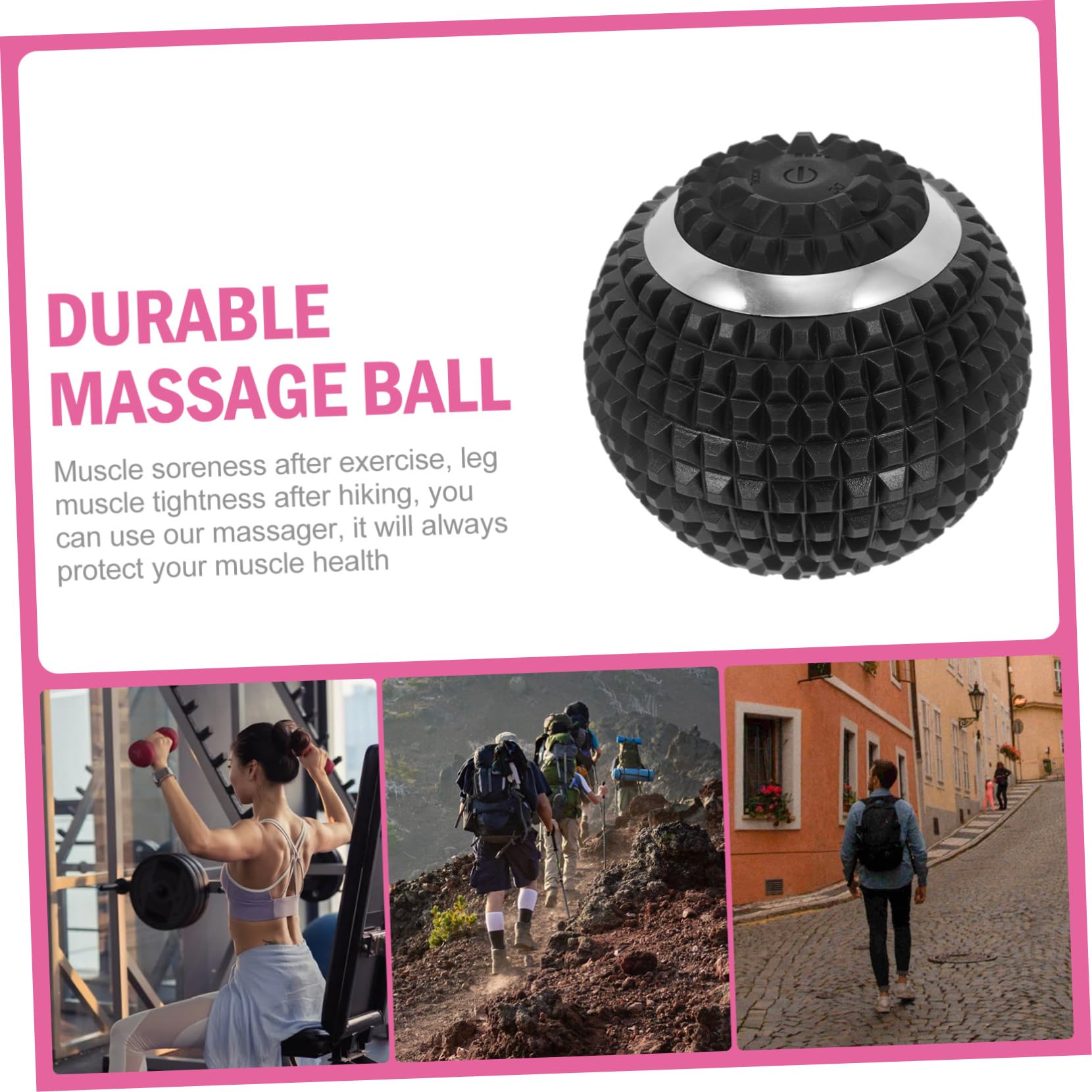 Pelota De Masaje De Pies Eléctrica Para Relajación Muscular Masajeador De Pies Función De Relajación Para Uso Casa o Gimnasio Negro