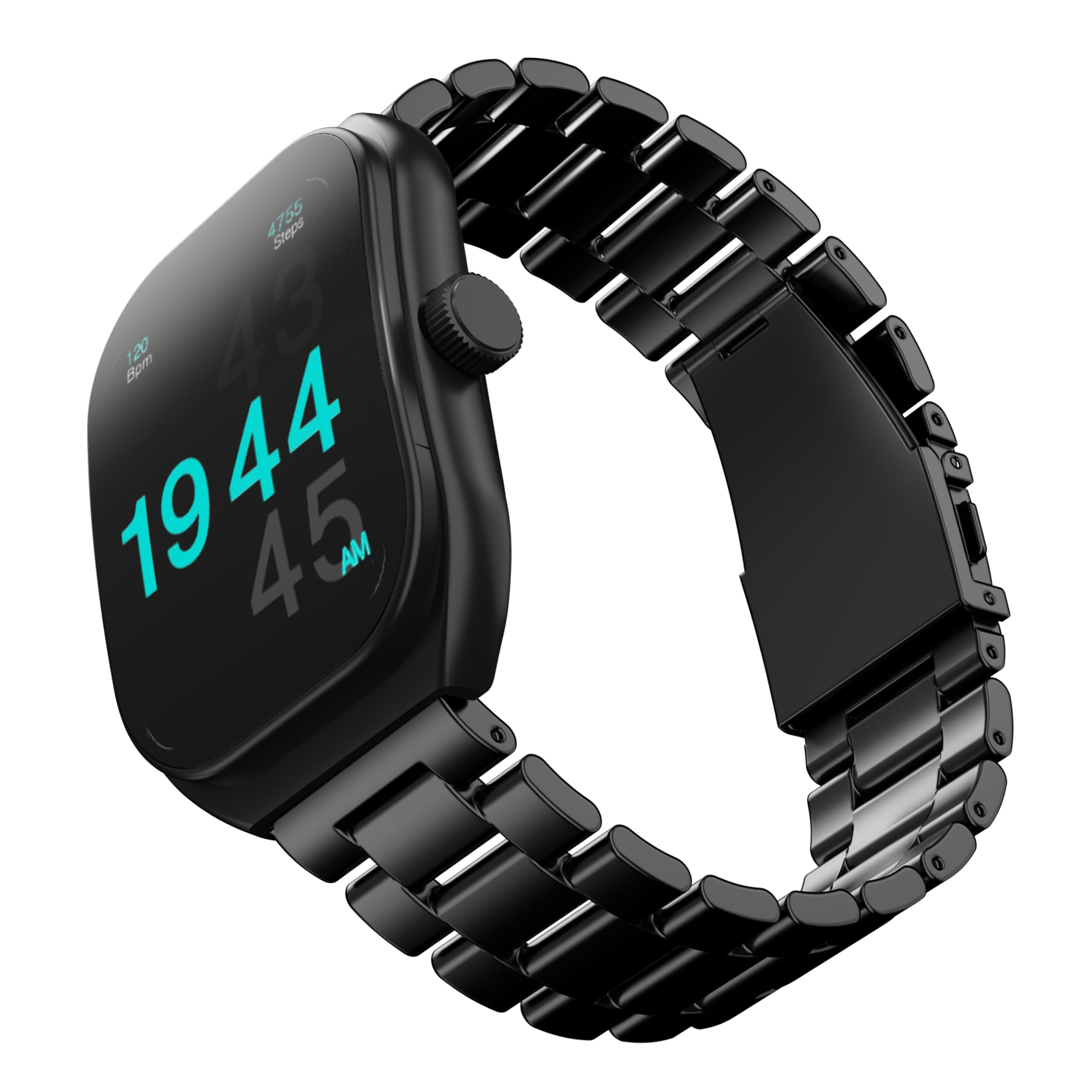 Boult Newly Launched Trail Smart Watch 2.01'' 3D Curved HD Display, Bluetooth Calling, Working Crown,190+Watchfaces,500 Nits Brightness,AI Voice Assistant,SpO2 Monitoring,120+ Sports Mode(Metal Black)