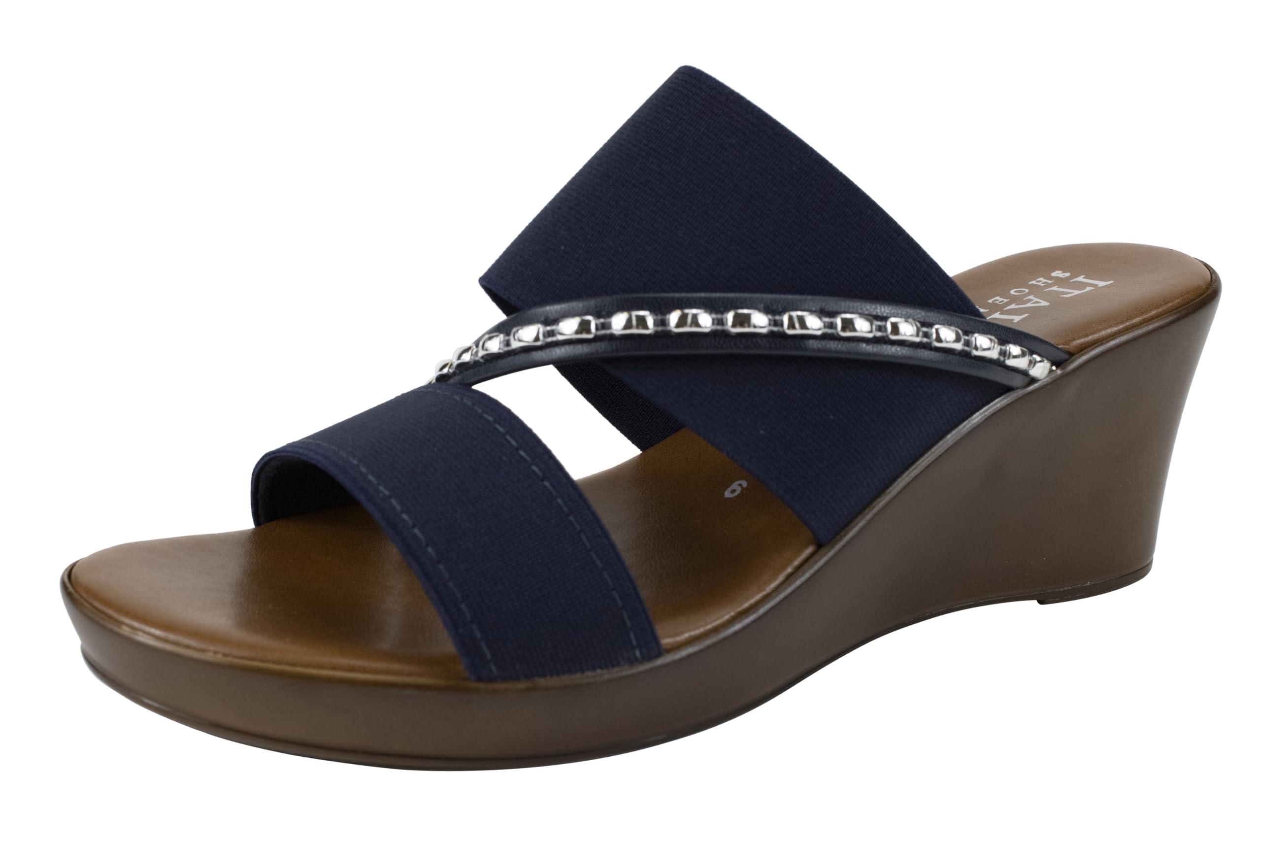 ITALIAN Shoemakers Pert Women's Wedge Open Toe Strap Sandal for Women