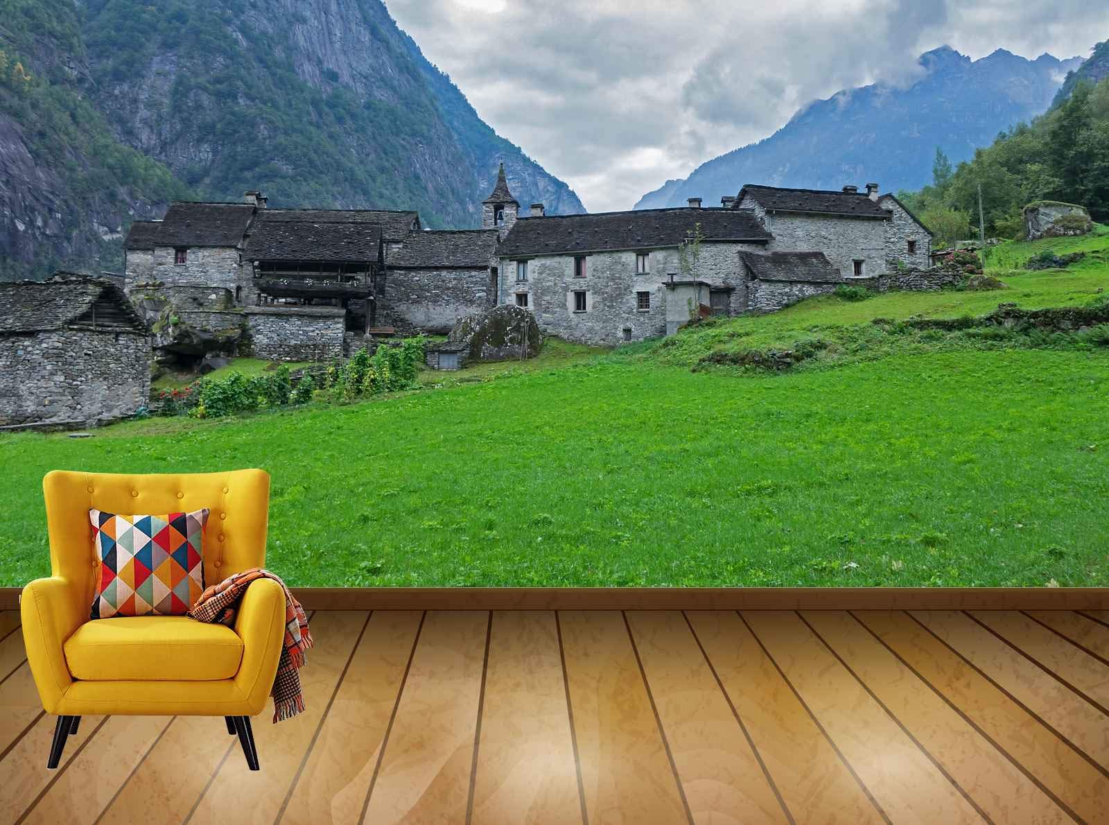 Avikalp Exclusive Awi7704 Rustico Ticino Stone House Val Bavona Val Maggia HD Wallpaper(152cm x 91cm)