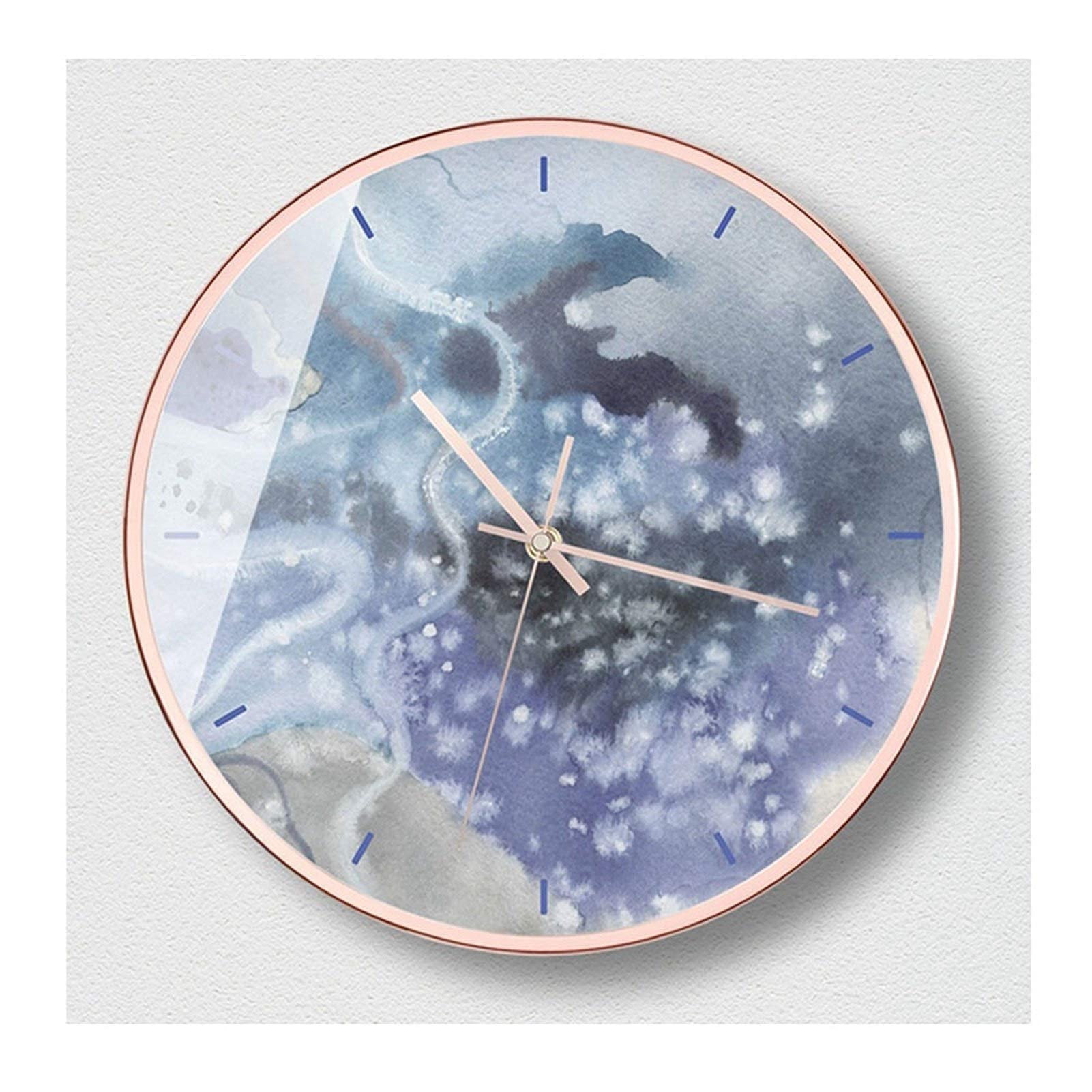 Horloge murale 12 pouces ronde et silencieuse en quartz moderne pour salon