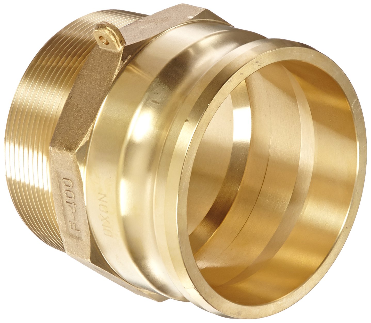 Dixon G200-F-BR ASTMC 38000 Forged Brass Global Type F Cam and Groove Hose Fitting, 2" Plug x 2" NPT Male