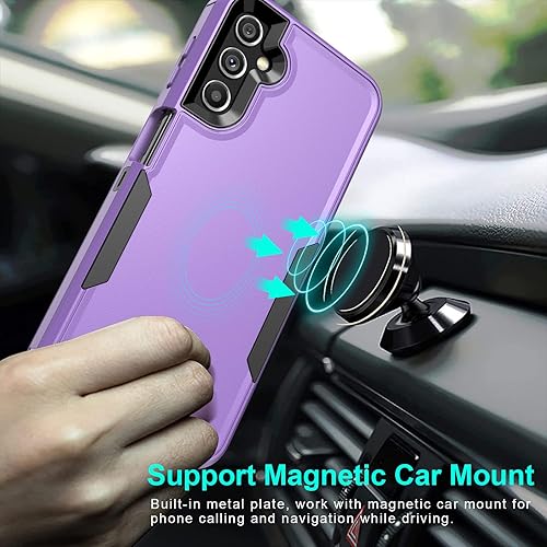 Miniatura 4 de Funda para Galaxy A14 5G a prueba de golpes y caídas, protector de pantalla, resistente protección para Samsung Galaxy A14 5G (morado y negro)