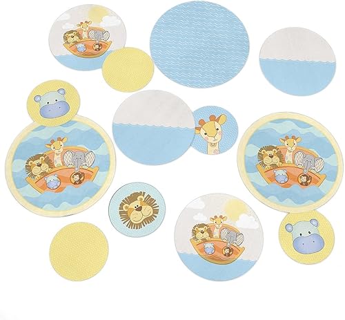 Miniatura 6 de Big Dot of Happiness Noah's Ark - Confeti circular gigante para baby shower o fiesta de cumpleaños, decoraciones para fiestas, confeti grande, 27